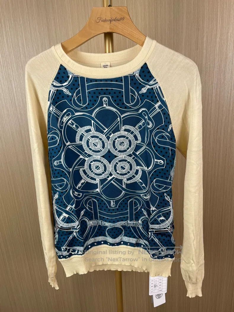 Hermes Hermes Silk Patched Knit Top Size XXS / US 00 / IT 34 - 1 Thumbnail