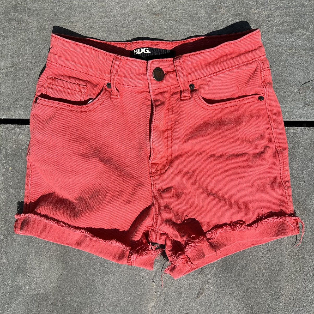Bdg Salmon High Waist Stretch Denim Shorts Size 24" / US 00 / IT 34 - 1 Thumbnail
