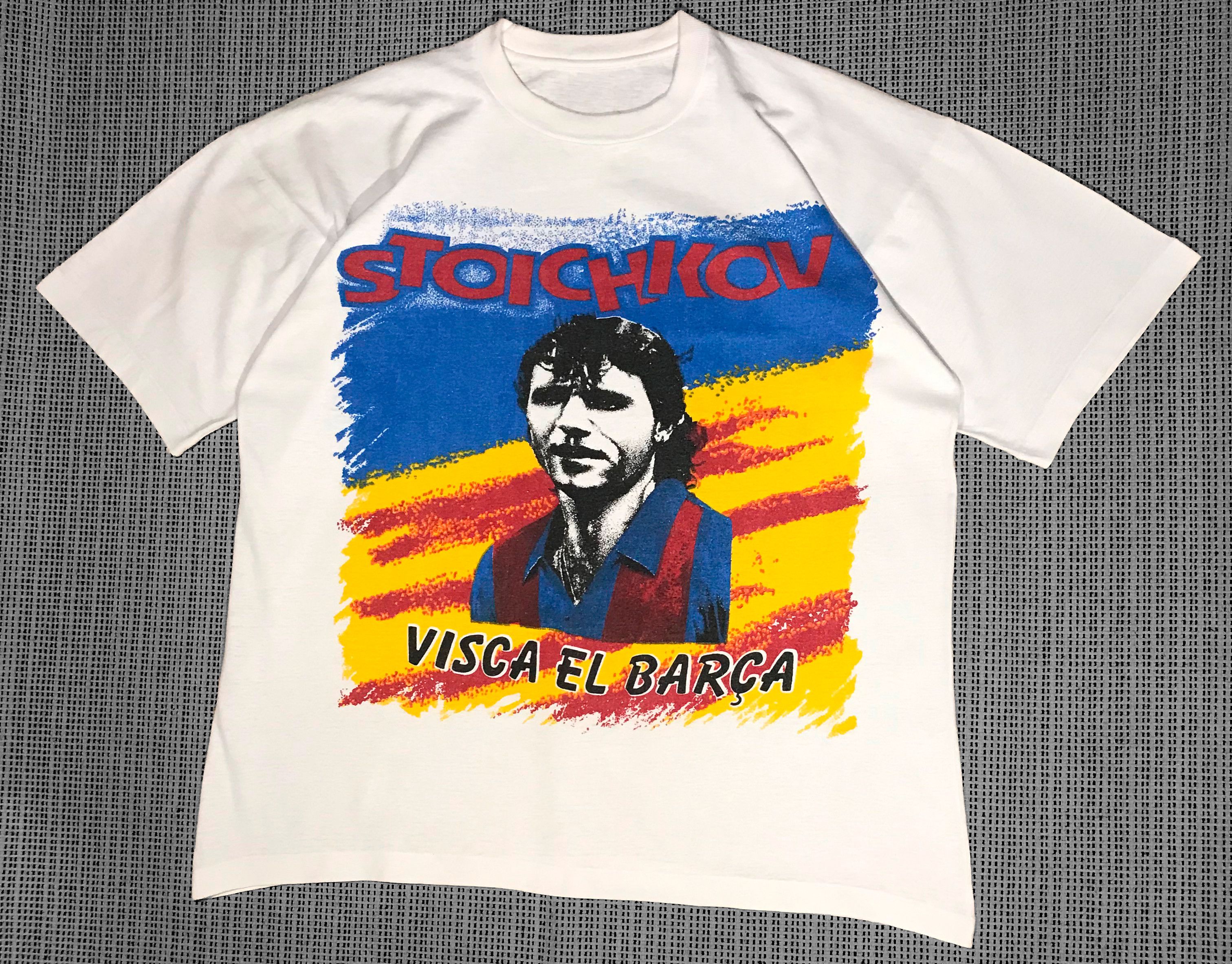 Vintage Vintage 90s Hristo Stoichkov F.C Barcelona T-shirt (XL) Size US XL / EU 56 / 4 - 1 Thumbnail