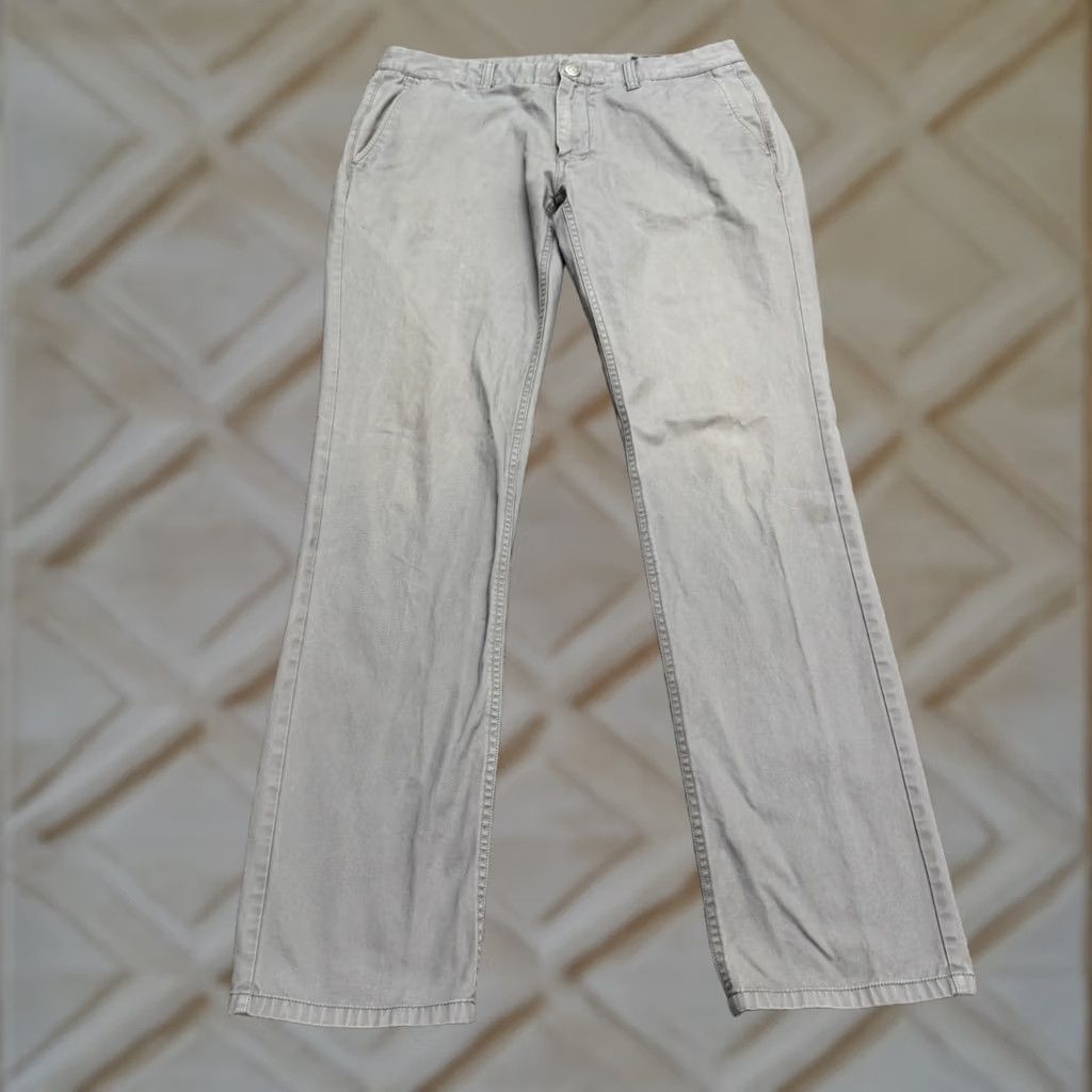 Bonobos Bonobos Chino Pants Straight Leg Mens 34x34 Gray Cotton Flat Front Regular Fit Size US 34 / EU 50 - 1 Thumbnail