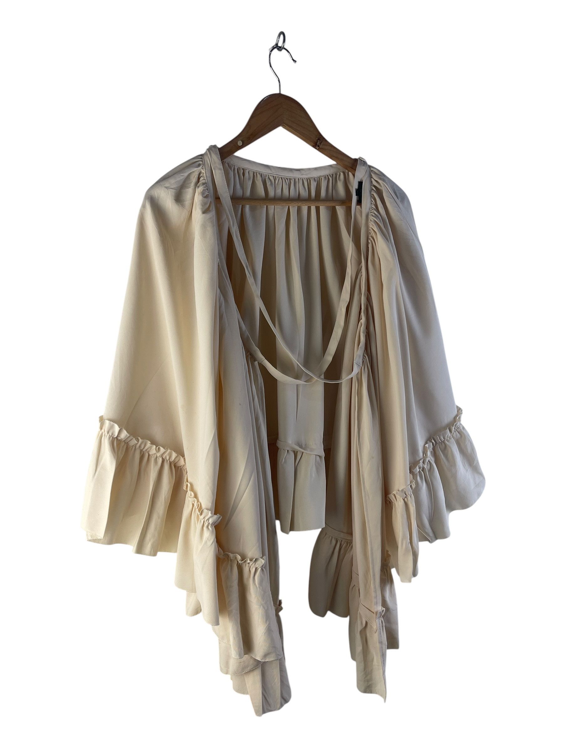 Jean Paul Gaultier Jean Paul Gaultier Femme Ruffle Draped Silk Blouse Ivory 90s Size 32" / US 10 / IT 46 - 4 Thumbnail
