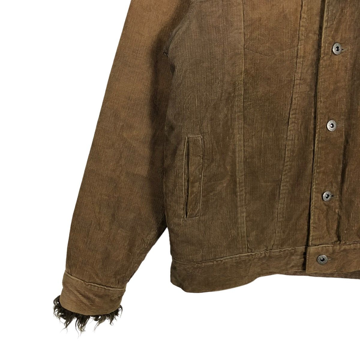 Japanese Brand 🔥90’s Real Things Corduroy Trucker Jacket Mink Fur Lining Size US L / EU 52-54 / 3 - 4 Thumbnail