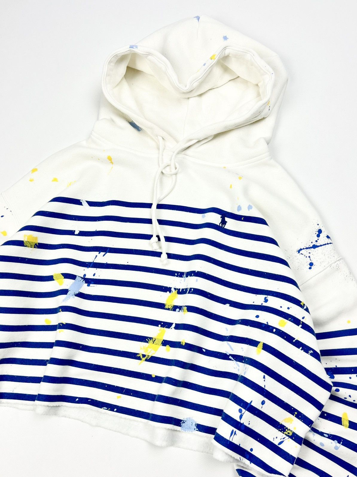 Denim & Supply Ralph Lauren Denim & Supply Ralph Lauren Cropped Striped Paint Hoodie Y2K Size L / US 10 / IT 46 - 5 Thumbnail