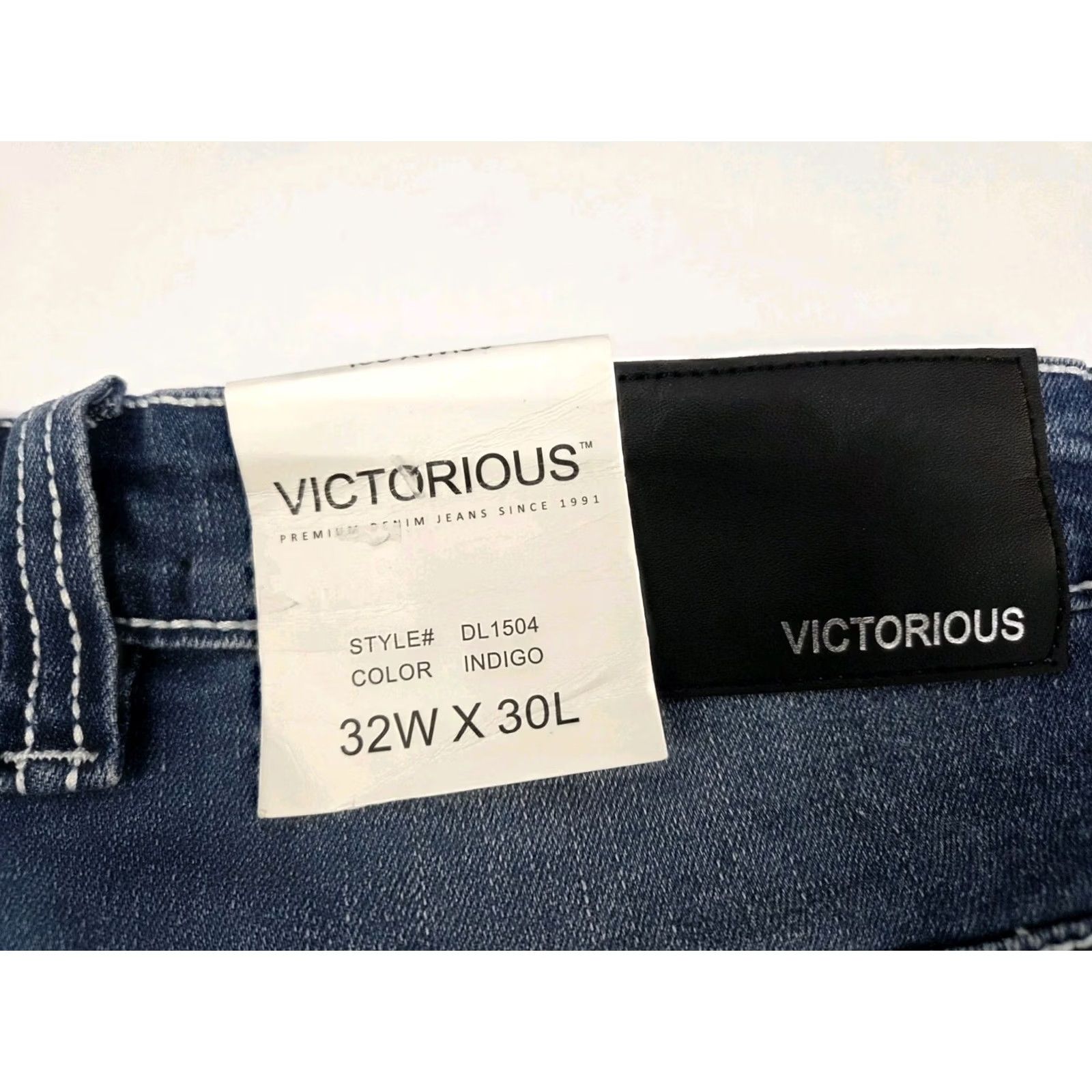 Denime VICTORIOUS Jeans Bootcut Denim Embroidered Blue 32/30 Mens Regular Victory Vintage? NWT Size US 32 / EU 48 - 7 Thumbnail