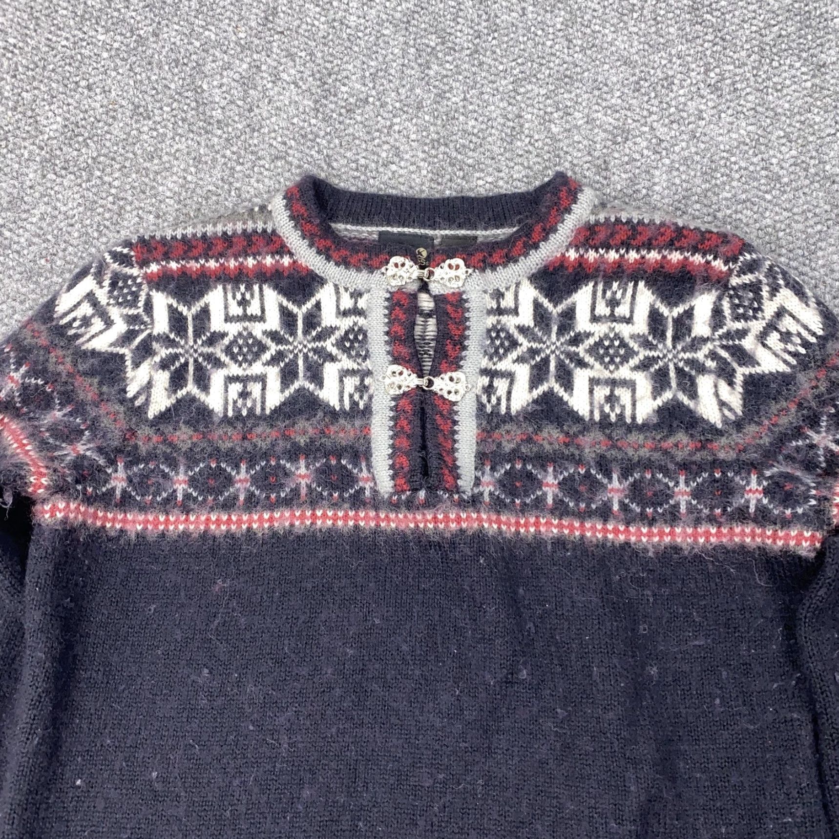 Vintage VINTAGE Guide Series Sweater Womens Large Navy Wool Nordic Snowflake Winter Knit Pullover Ski 50/50 Crew Neck Ladies L Size L / US 10 / IT 46 - 5 Thumbnail