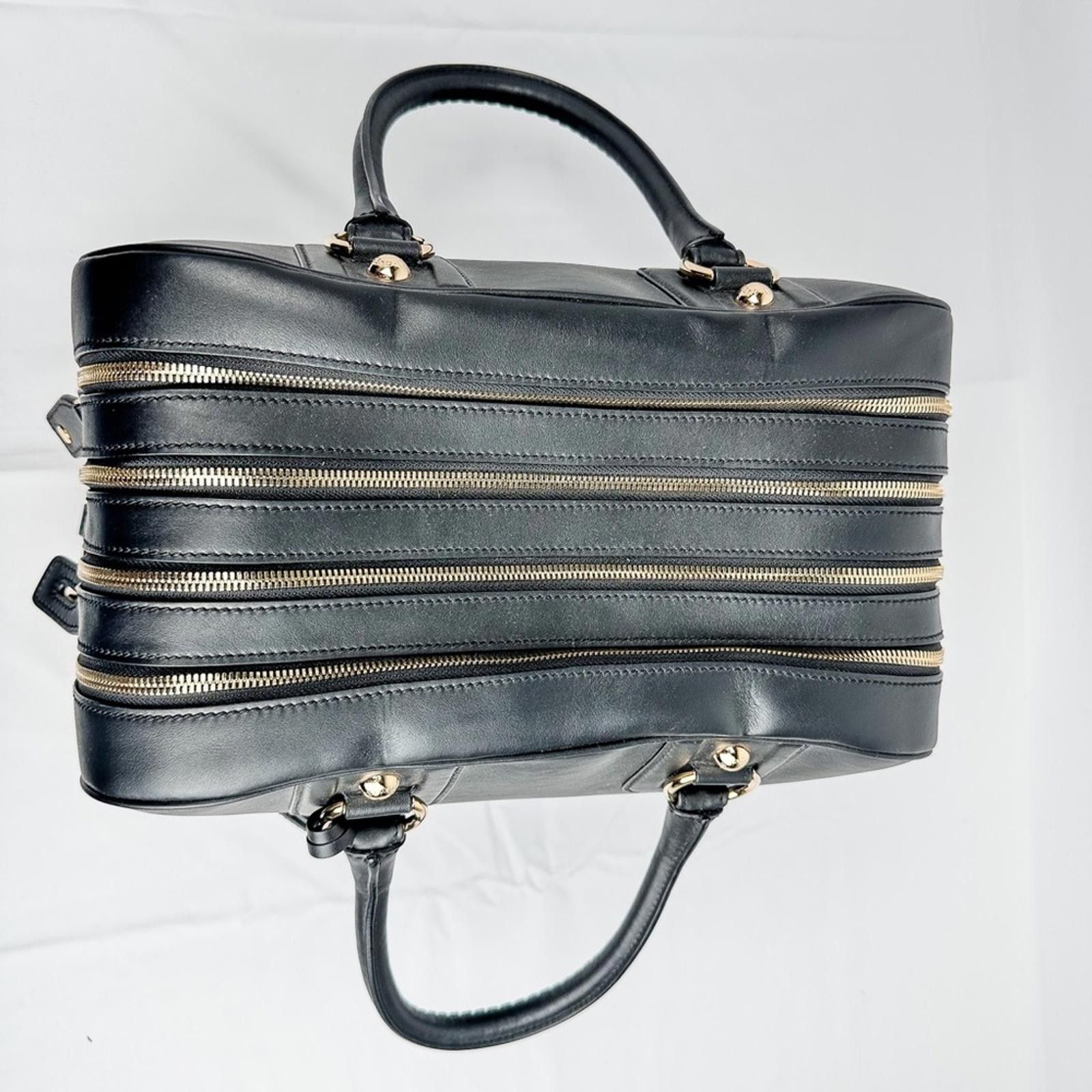 Dolce & Gabbana Vitello Aria Black Leather Multi-Zip Top Handle Bag NWT Size ONE SIZE - 4 Thumbnail