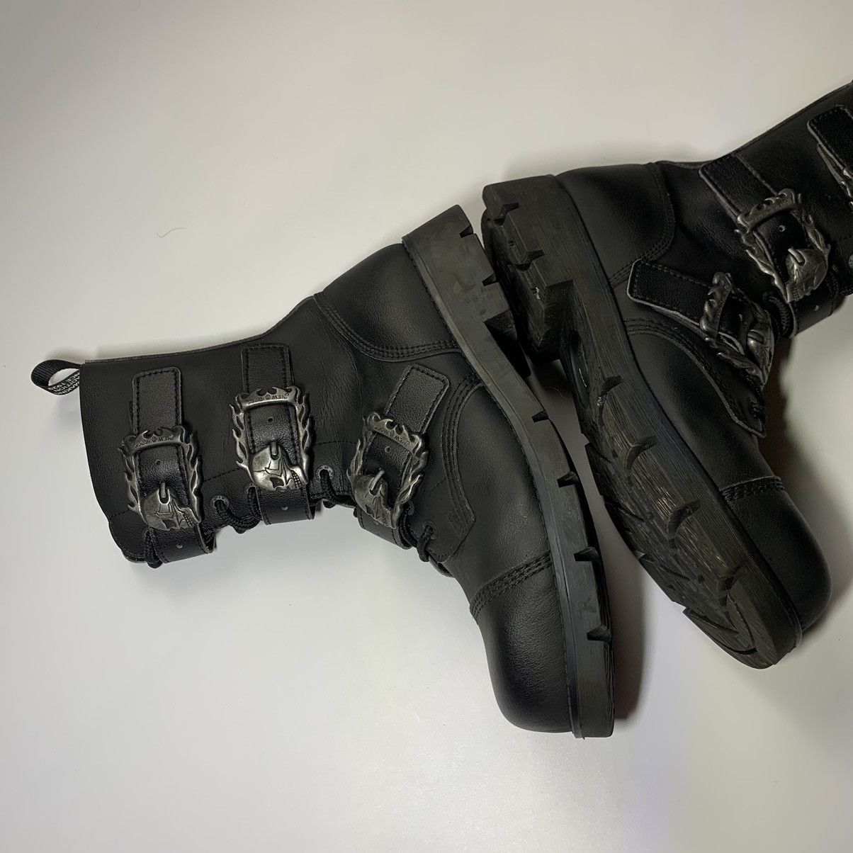 New Rock New Rock Reactor Punk Leather Skull Boots Size US 9 / EU 42 - 8 Thumbnail