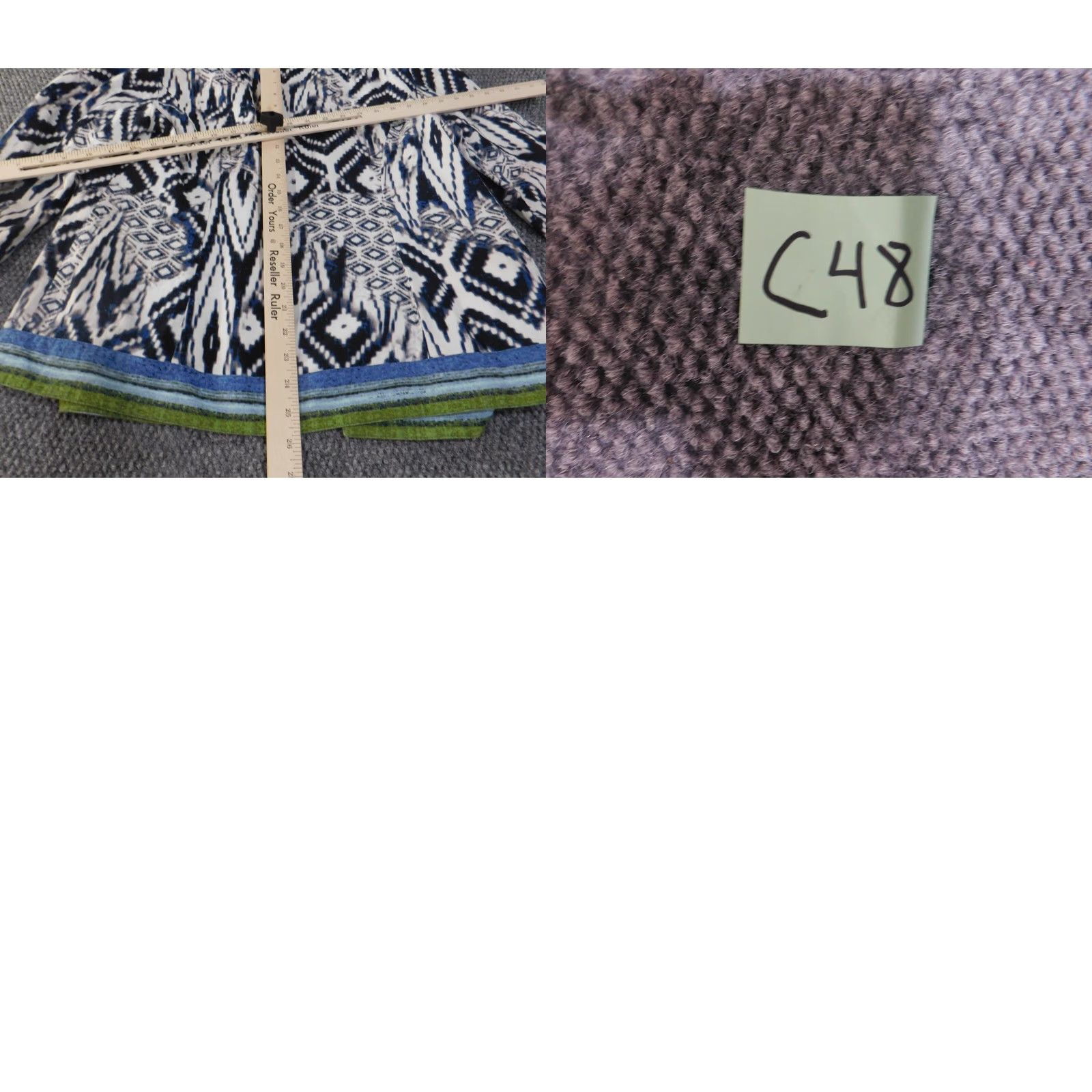 Vintage Chicos Blouse Shirt Womens Blue Geometric Linen Rayon Open Shawl Collar Casual Designer Top Size 1 Regular Vintage No Buttons Size XS / US 0-2 / IT 36-38 - 9 Thumbnail