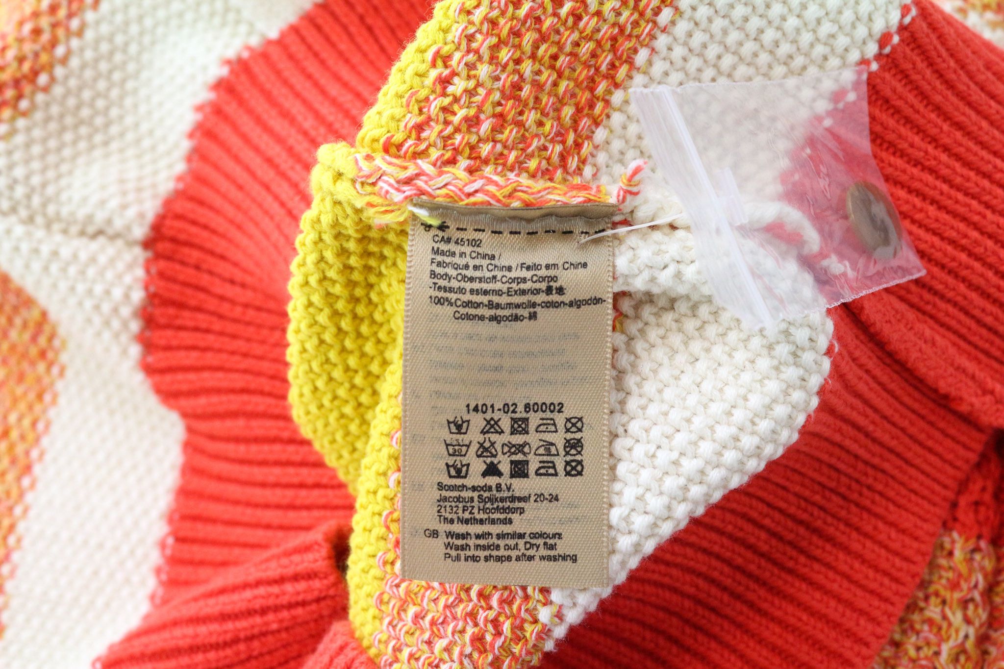 Scotch & Soda AMS COUTURE M Orange Cotton Striped Knit Jumper 74406 Size US M / EU 48-50 / 2 - 7 Thumbnail