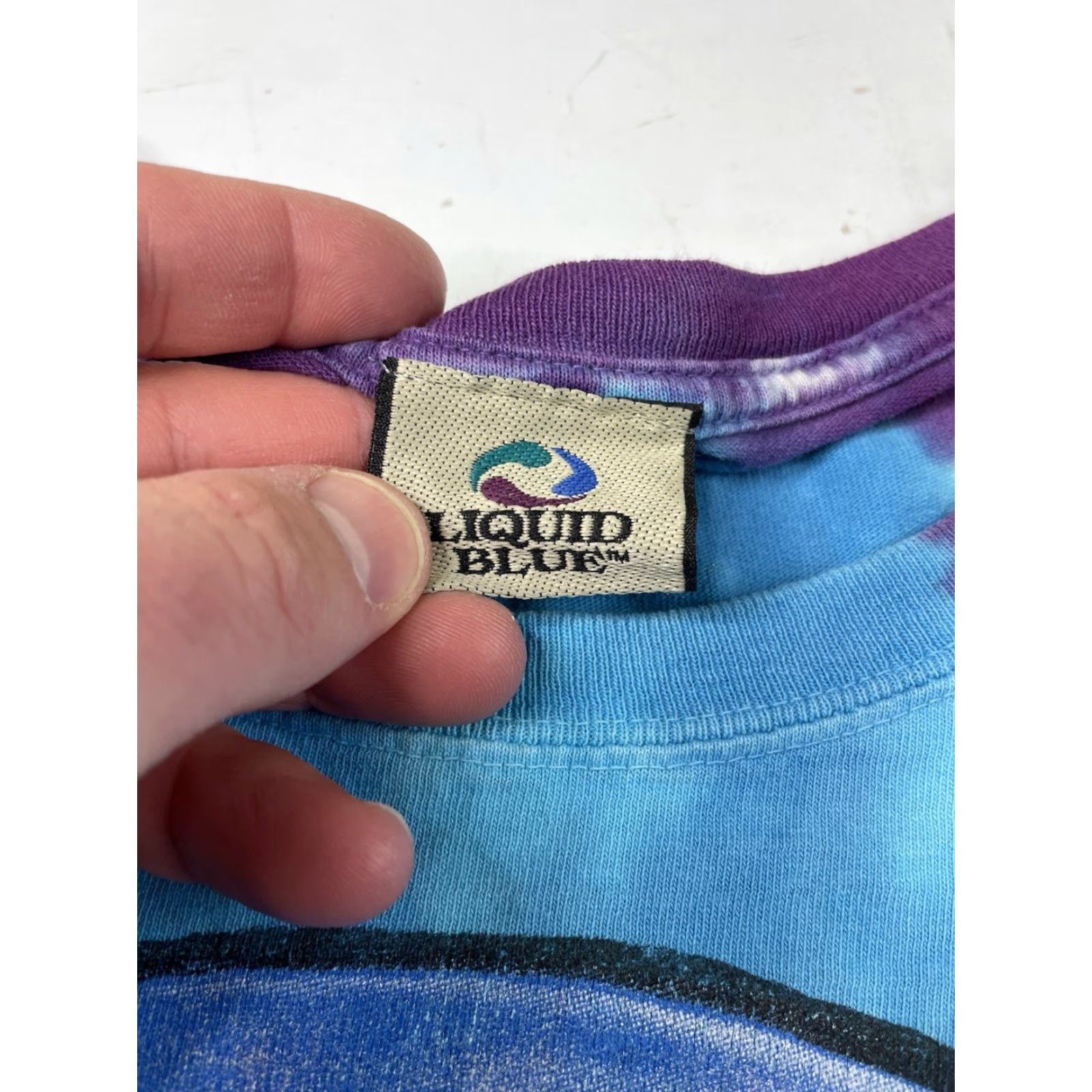 Liquid Blue VINTAGE 2003 Mad Hatter Cat Liquid Blue Tie Dye T-Shirt Mens XXL Blue Cat T-Shirt 2XL Mens Size US XXL / EU 58 / 5 - 6 Thumbnail