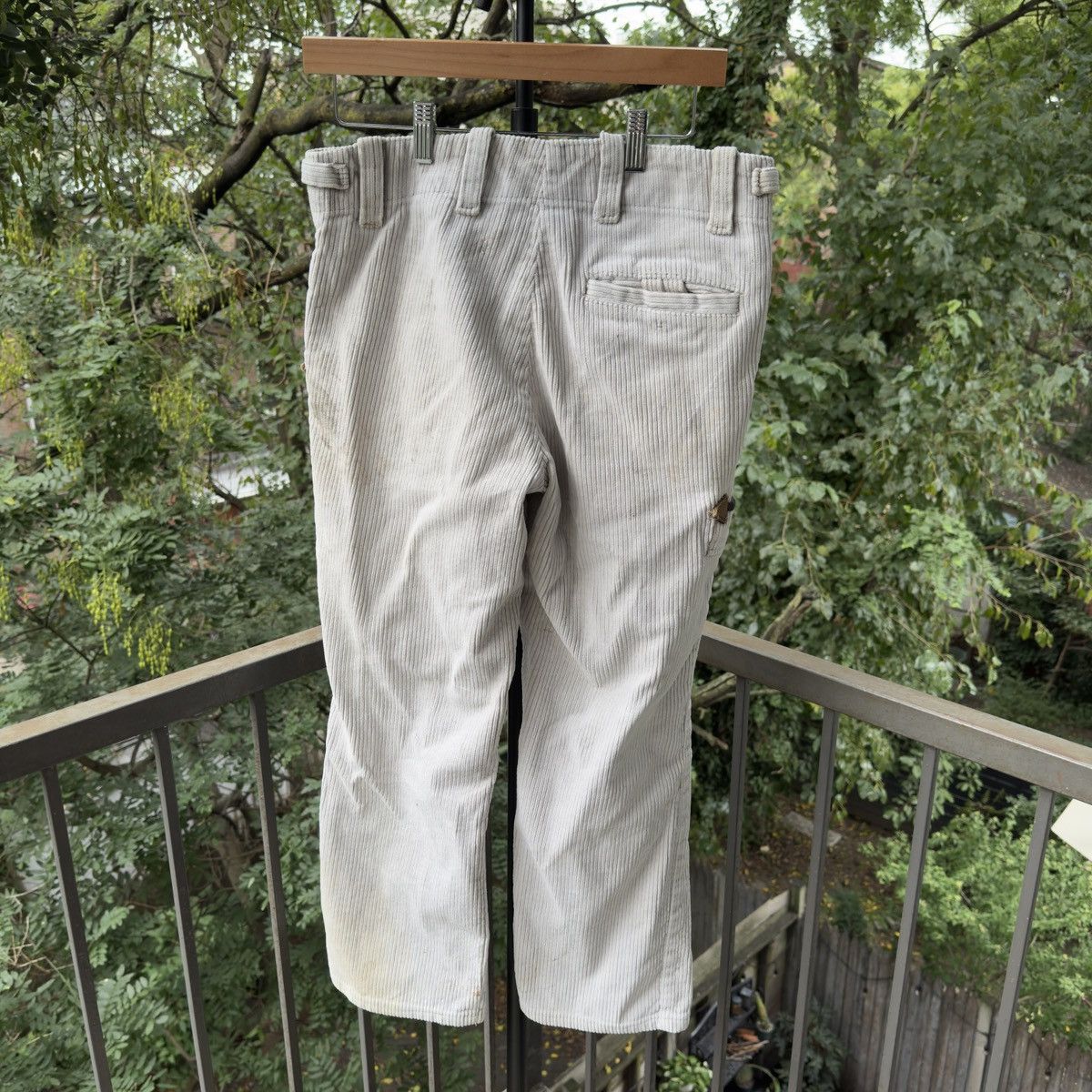 Vintage Thrashed Faded Distressed Corduroy Pants ERD Grunge Biker Size US 32 / EU 48 - 2 Thumbnail
