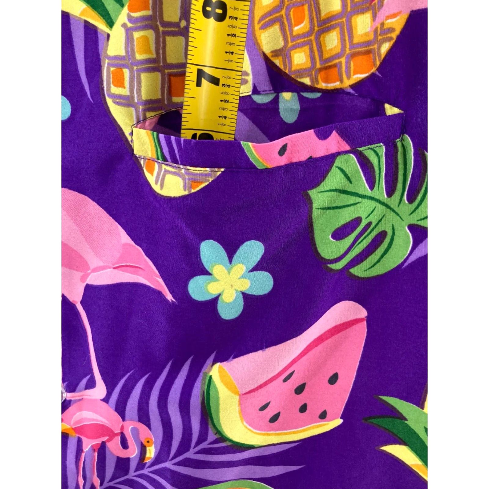 Vintage King Kameha Hawaiian Tropical Shirt Mens 2XL Purple AOP Flamingos Fruit Size US XXL / EU 58 / 5 - 4 Thumbnail