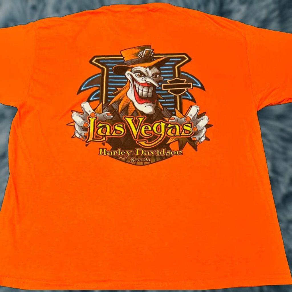Harley Davidson VINTAGE Harley-Davidson 90s Y2K Biker Las Vegas Clown 2000s Shirt Mens XL Size US XL / EU 56 / 4 - 1 Thumbnail