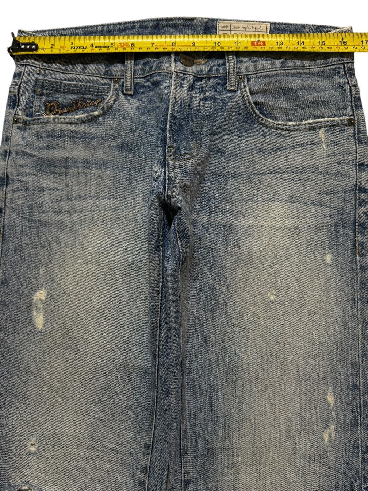 14th Addiction Vintage Y2K Japanese Brand Blue Faded Wash Distress Straight Size US 32 / EU 48 - 7 Thumbnail