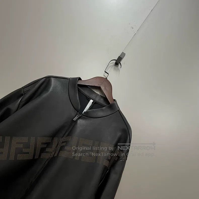 Fendi Fendi Black Double F Logo Leather Jacket Size US L / EU 52-54 / 3 - 2 Thumbnail