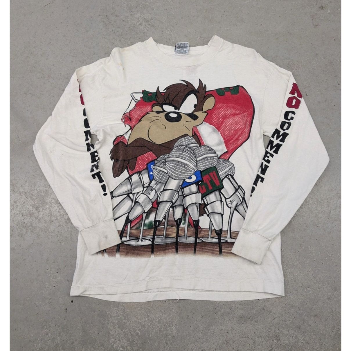 Cartoon Network × Vintage Vintage Looney Tunes Taz "No Comment" long sleeve shirt Size US M / EU 48-50 / 2 - 1 Thumbnail