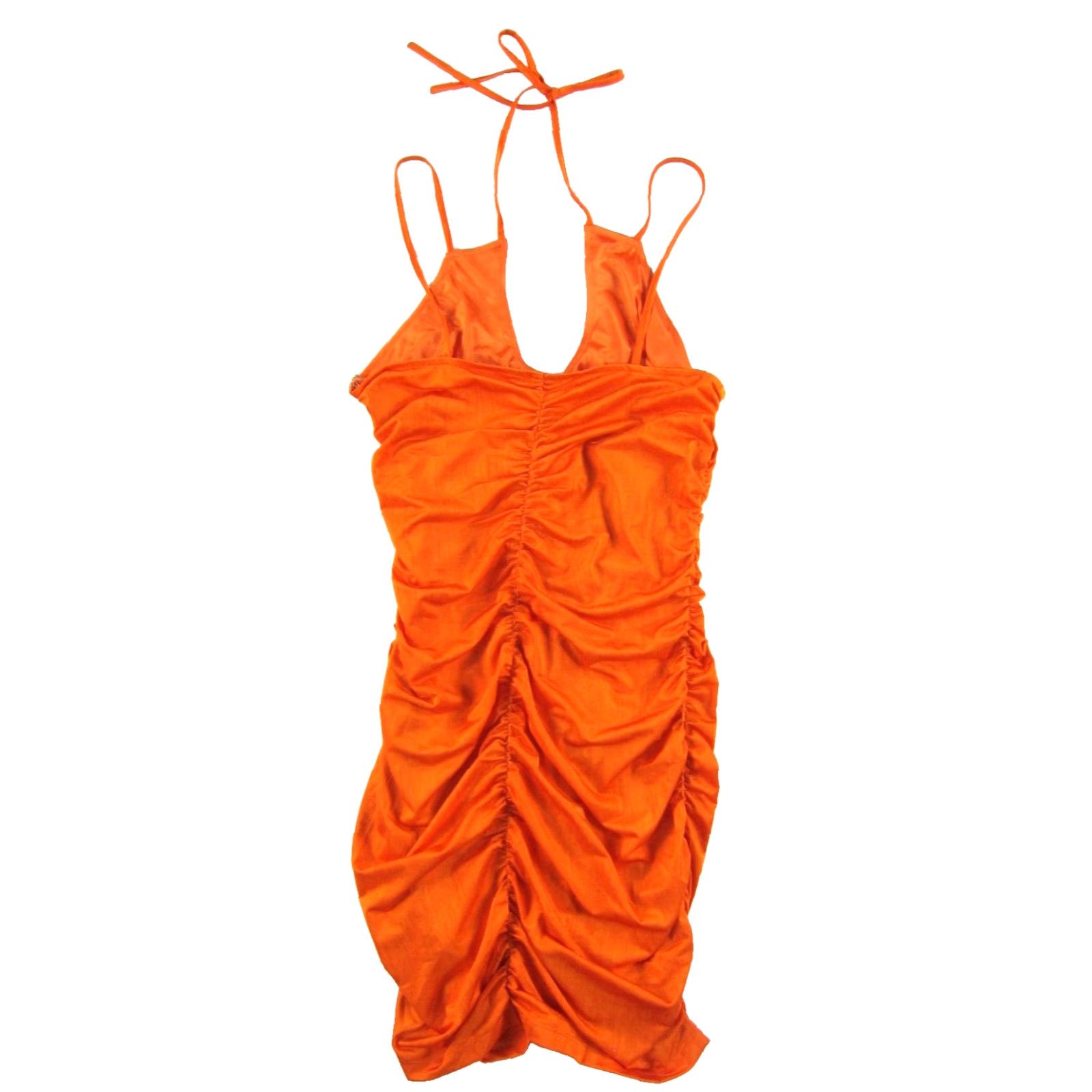 superdown Super Down x Revolve Mini Orange Dress Ruching Zip NWT M Orange Dress Women Sleeveless Halter Zip Ruched 95% polyester 5% spandex NWT Size M / US 6-8 / IT 42-44 - 2 Thumbnail