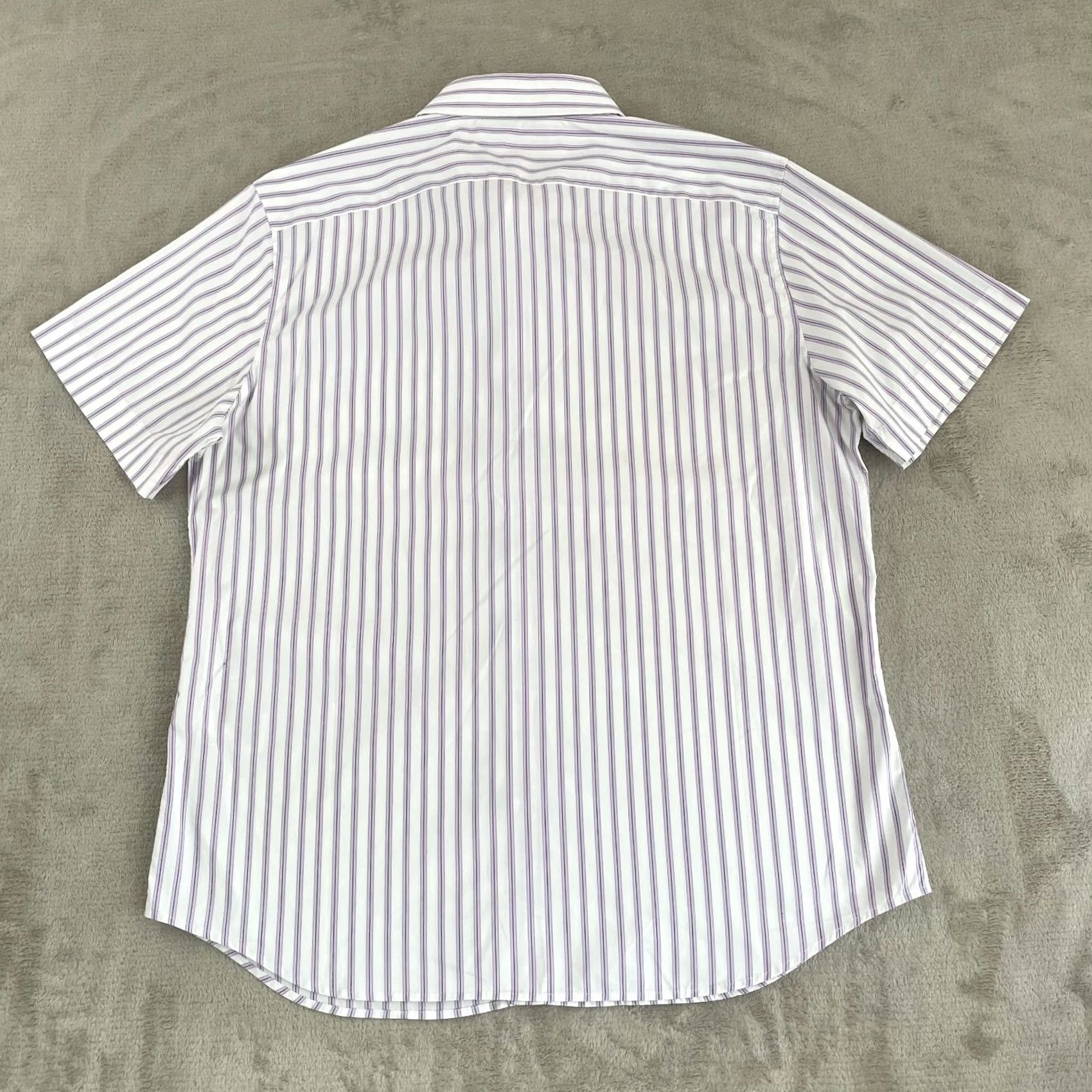 Banana Republic Banana Republic Tech Shirt Men Large White Purple Stripe Slim Fit Preppy NWOT Size US L / EU 52-54 / 3 - 4 Thumbnail