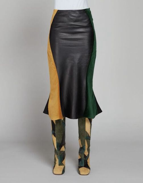 Marni o1w1db11024 Mermaid Line Patch Skirt in Multicolor Size 32" / US 10 / IT 46 - 1 Thumbnail