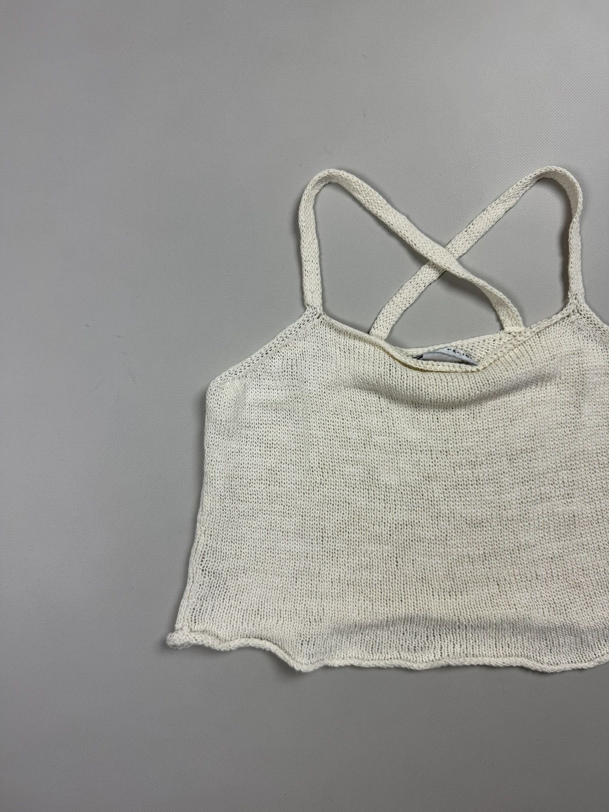 Sarah Pacini Sarah Pacini Y2K AvantGarde Cropped Knit Sleeveless Tank Top Size ONE SIZE - 2 Thumbnail