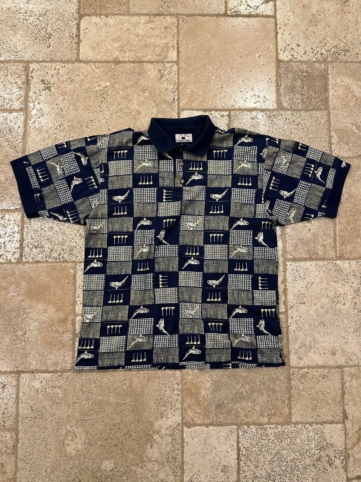 Cutter & Buck × Vintage Vintage Cutter & Buck Sportman Fancy Golf 90s Polo Shirt Size US L / EU 52-54 / 3 - 3 Thumbnail