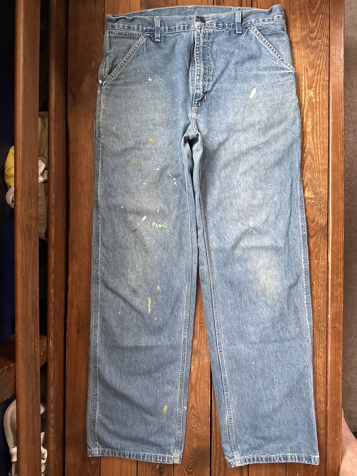 Vintage 90s Carhartt Painter Blue Denim Carpenter Jeans