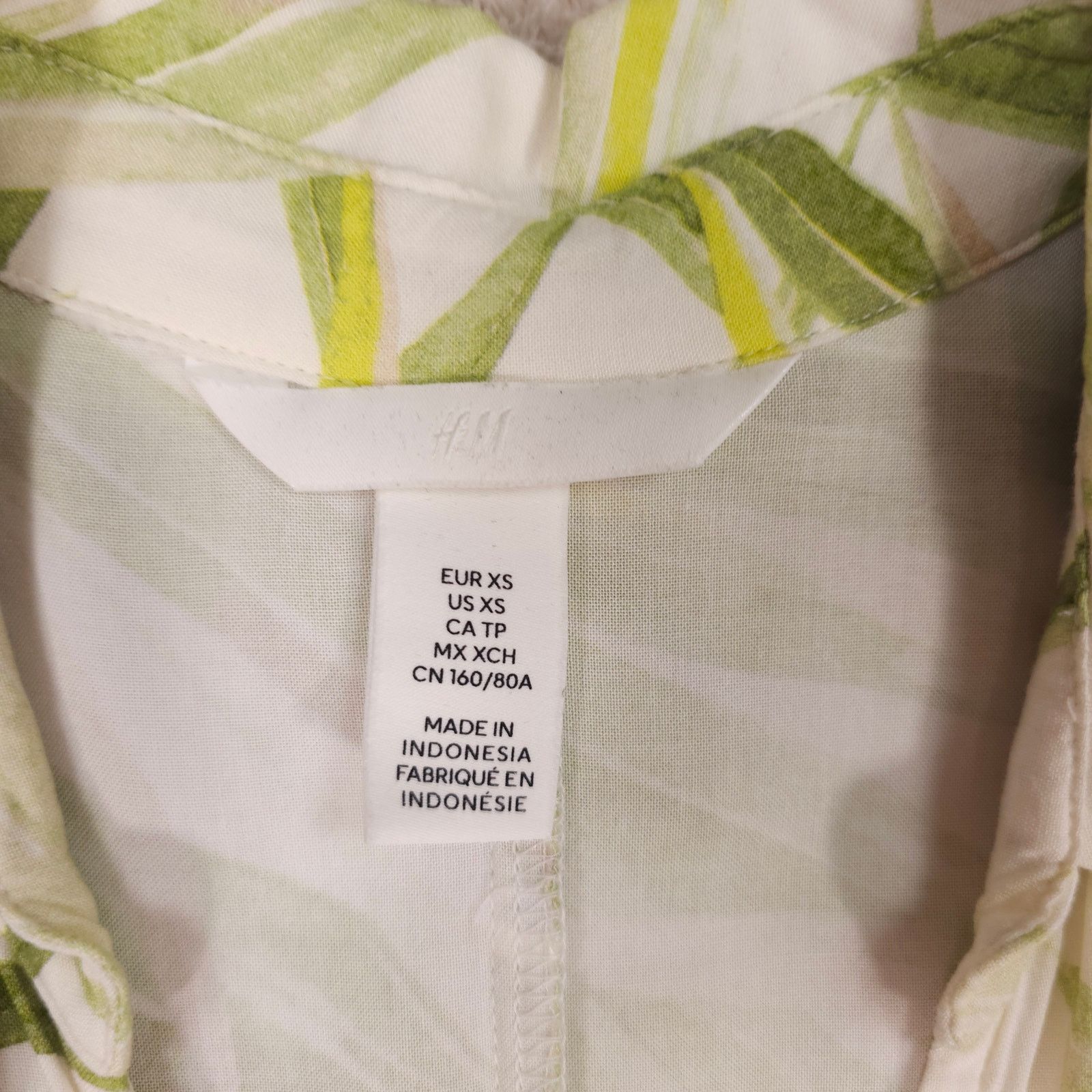 H&M H&M Tropical Print Tie Belt Shirt Midi Dress Sz Extra Small Size XS / US 0-2 / IT 36-38 - 6 Thumbnail