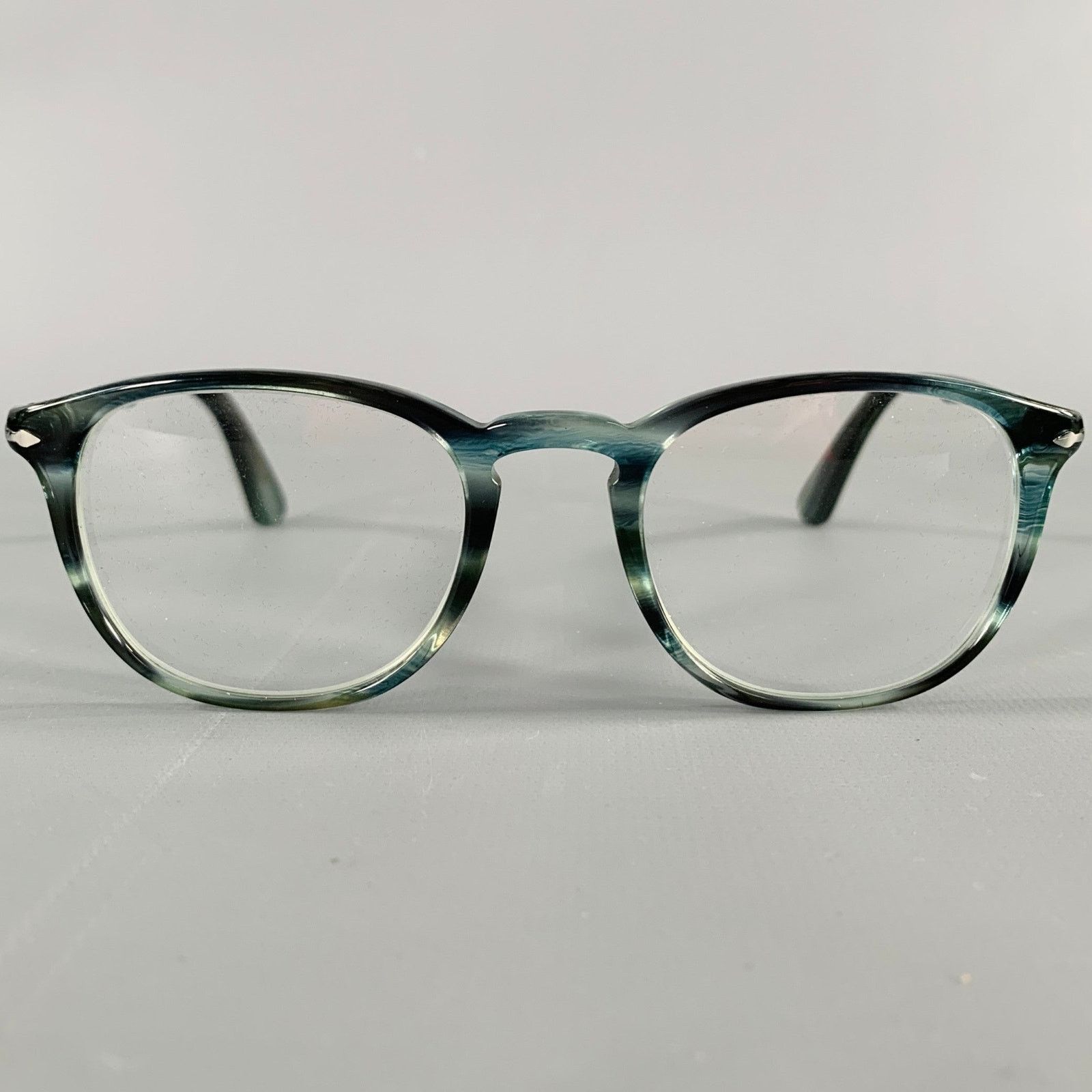 Persol PERSOL Blue Grey Marbled Acetate Eyeglasses Frames Size ONE SIZE - 1 Thumbnail