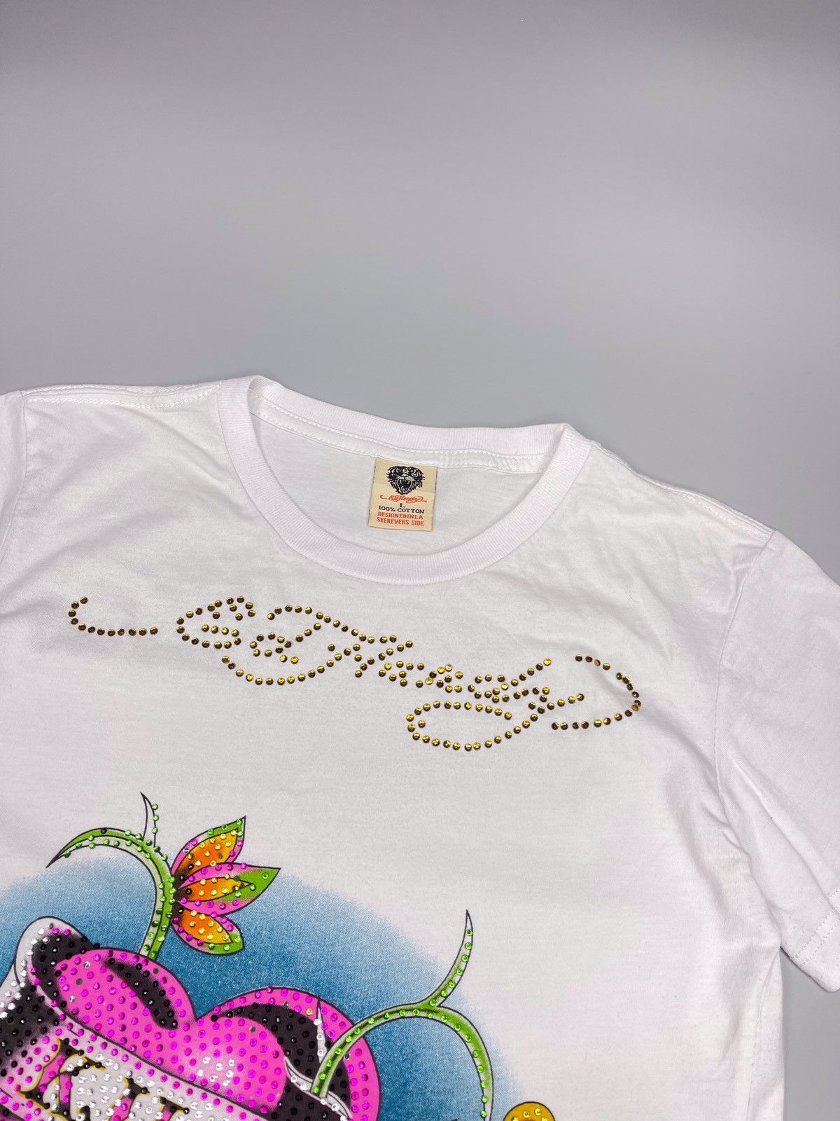 Ed Hardy × Vintage Vintage Y2k Ed Hardy Love Kills Slowly Tee Skull Size S / US 4 / IT 40 - 4 Thumbnail