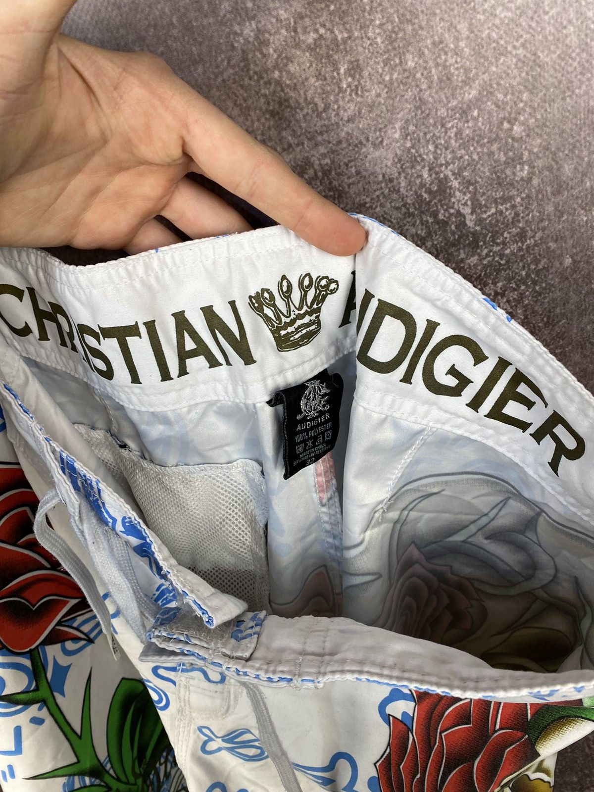 Christian Audigier × Ed Hardy × Vintage Ed hardy vintage rare logo shorts y2k Size US 32 / EU 48 - 7 Thumbnail
