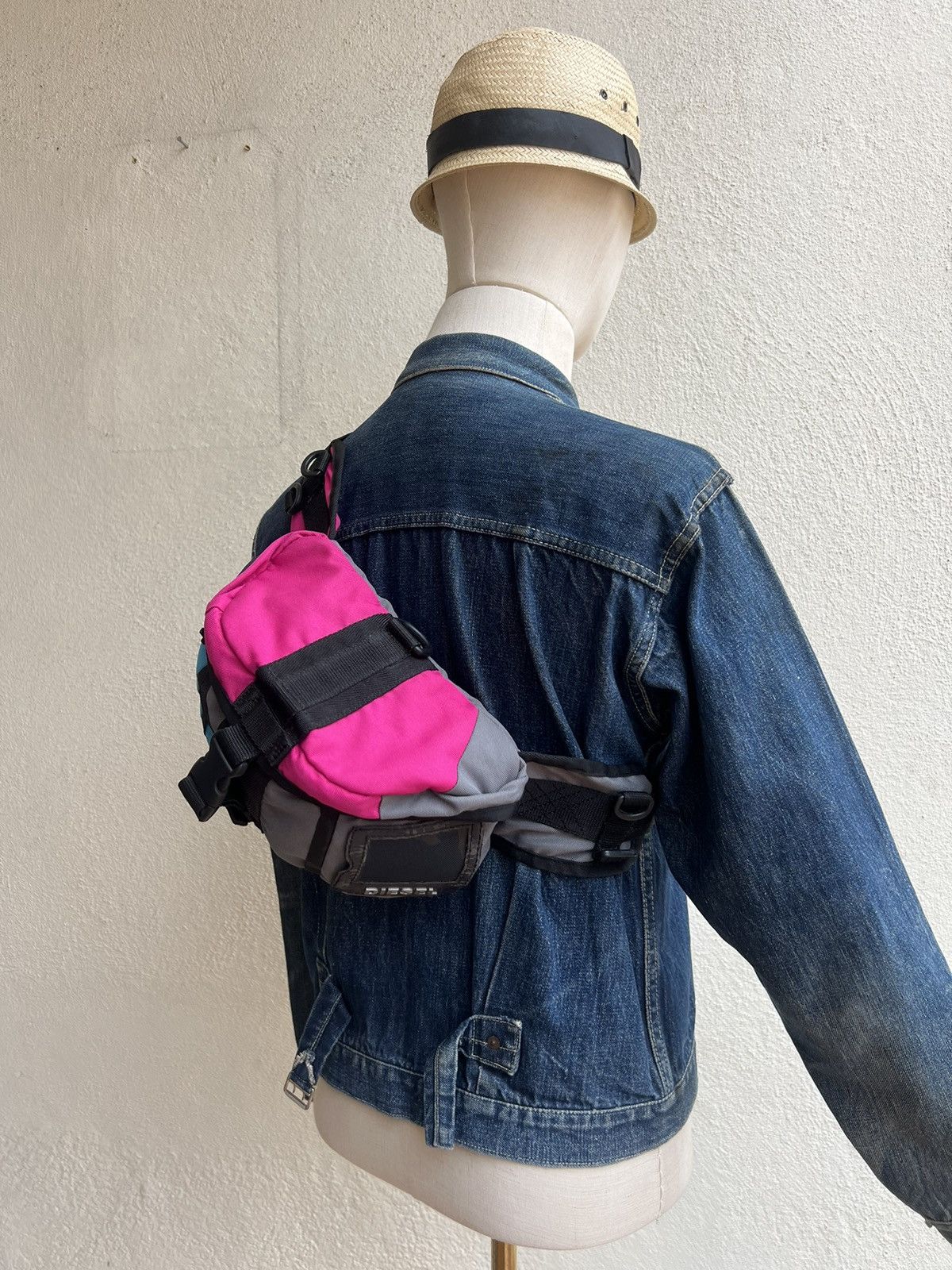 Diesel Vintage Diesel Multi Colour Block Nylon Waist Chest Bag Size ONE SIZE - 2 Thumbnail