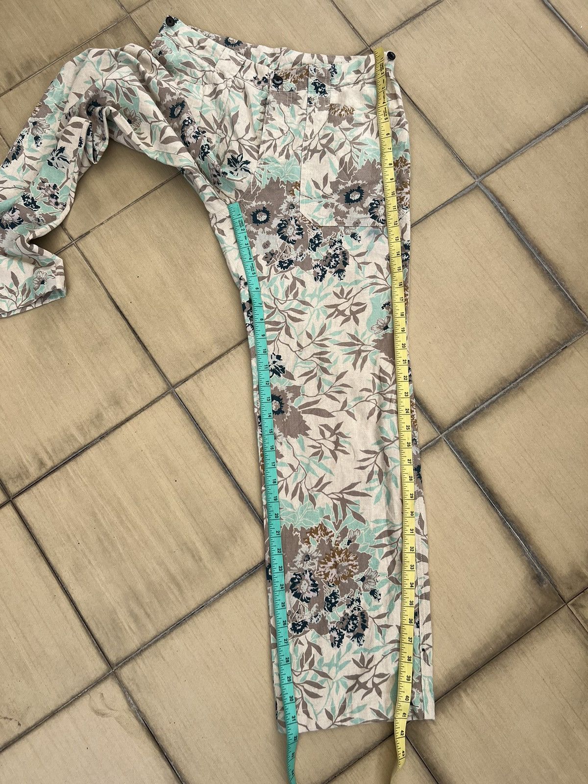 ABAHOUSE Vintage Abahouse Japan 100% Linen Floral Trouser Pant Size US 31 - 5 Thumbnail