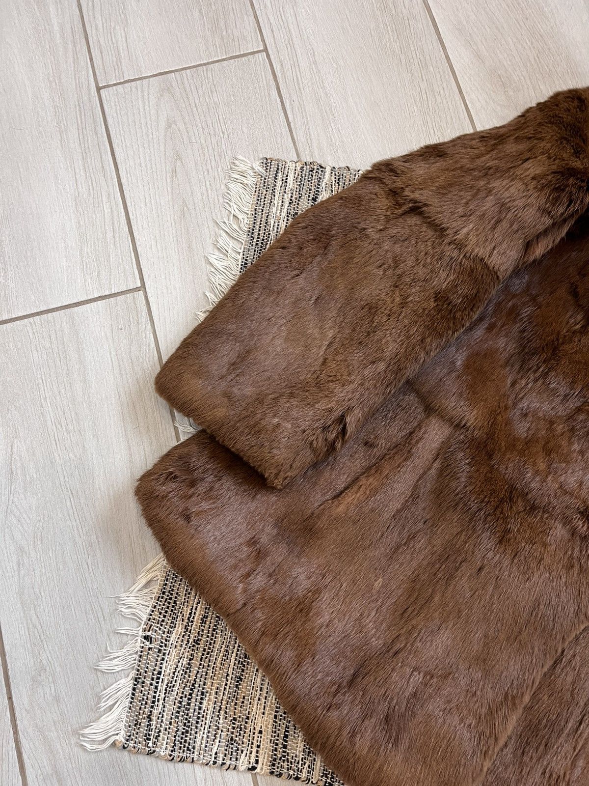 Vintage Hype Vintage Real Fur Jacket Brown Coats Avantgarde retro Size L / US 10 / IT 46 - 5 Thumbnail