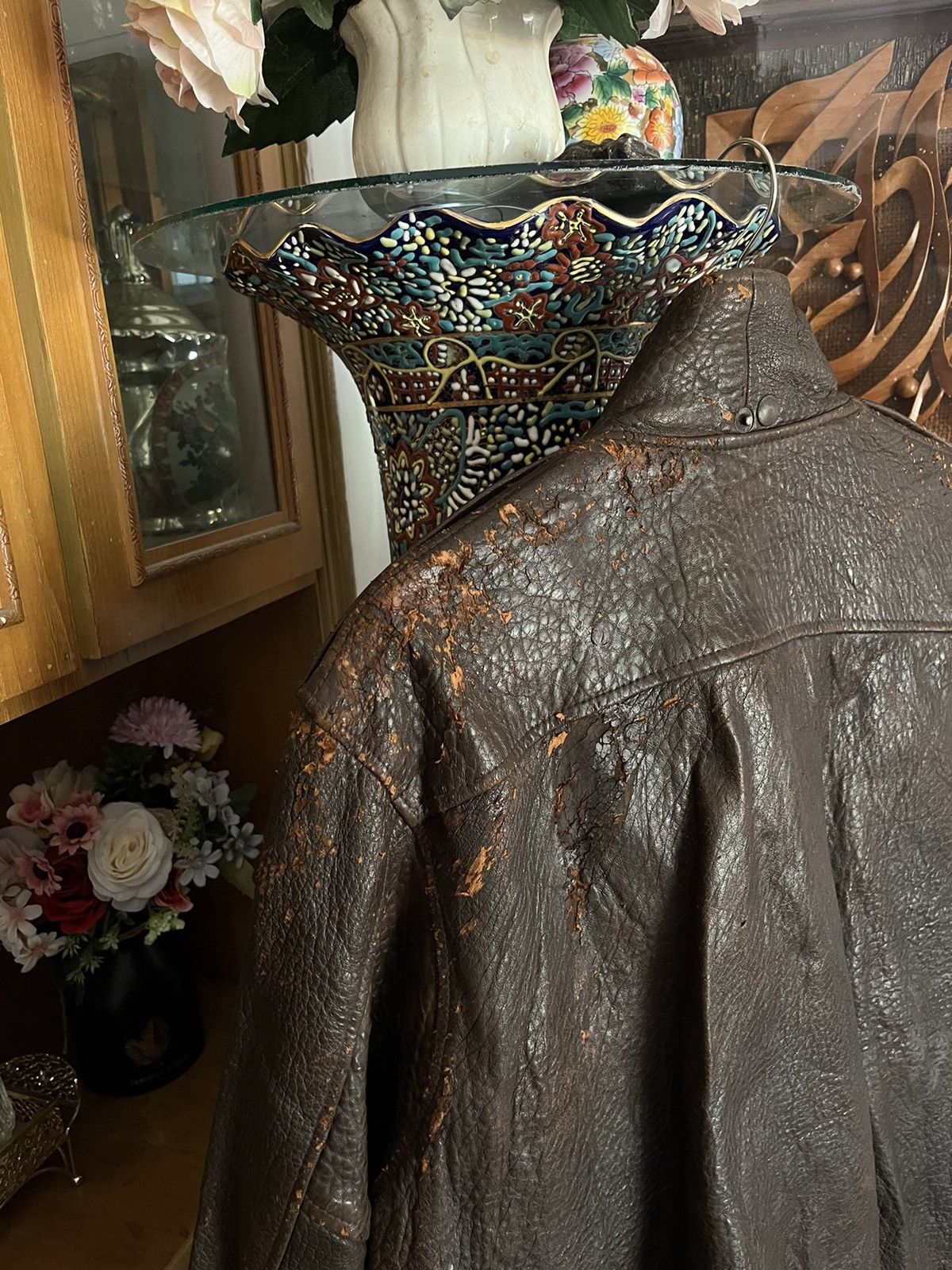 Designer Vintage AN 2000 Distressed Leather Jacket Size US L / EU 52-54 / 3 - 10 Thumbnail