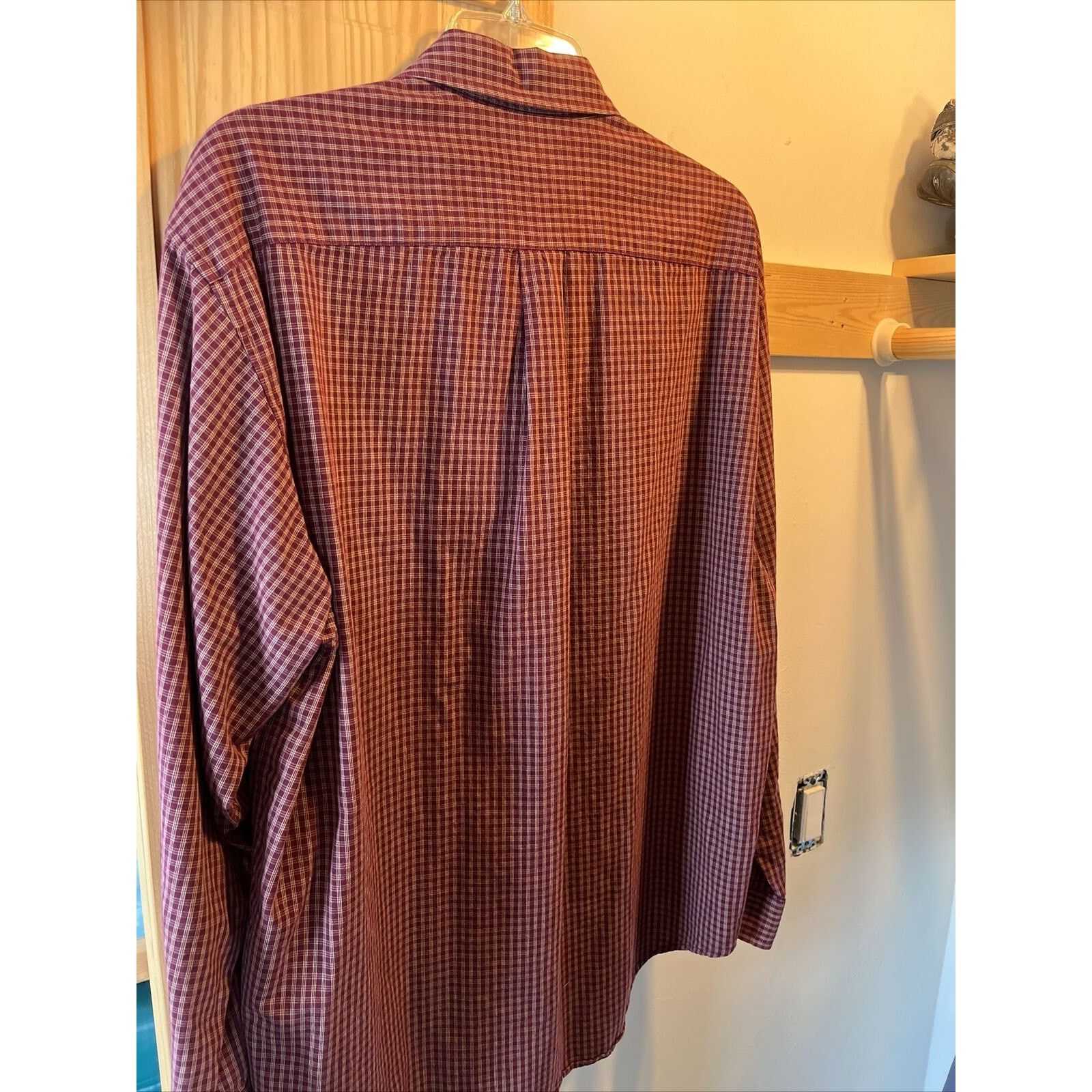 Other vesi sportswear men’s L burgundy check Montana cotton shirt Size US L / EU 52-54 / 3 - 17 Thumbnail