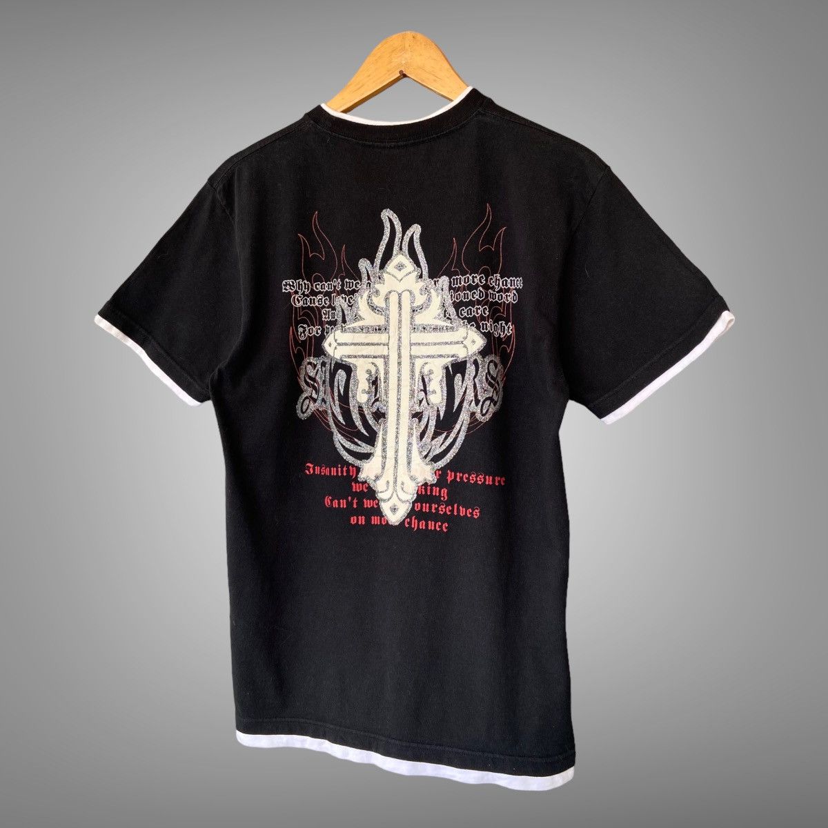 If Six Was Nine 📢LASTSROP📢 Double Layer Style Tribal Cross Tee Size US M / EU 48-50 / 2 - 3 Thumbnail