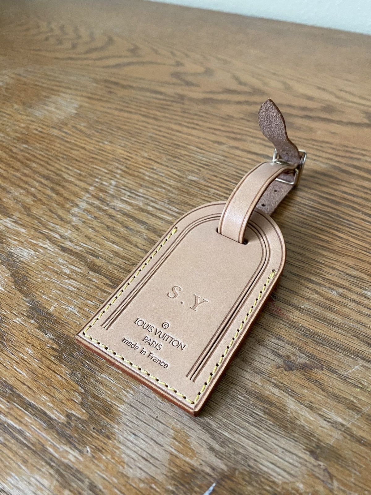 Louis Vuitton Louis Vuitton vachetta leather luggage ID tag name tag Size ONE SIZE - 2 Thumbnail