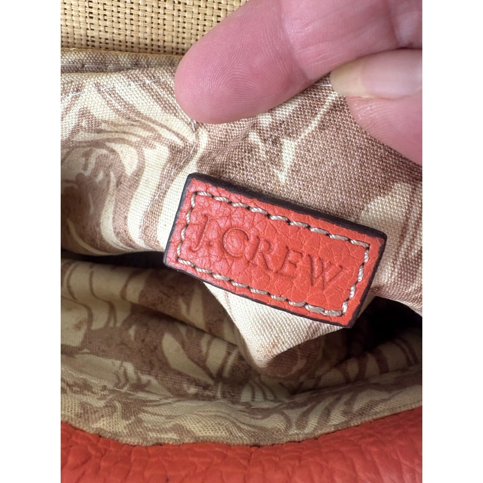 J.Crew J.CREW Coral Straw Leather Shoulder Bag Small Womens Bohemian Size ONE SIZE - 4 Thumbnail