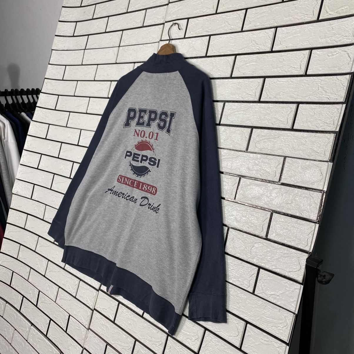 Japanese Brand 📌Vintage Zipper Sweater Pepsi Big Logo Size US L / EU 52-54 / 3 - 11 Thumbnail