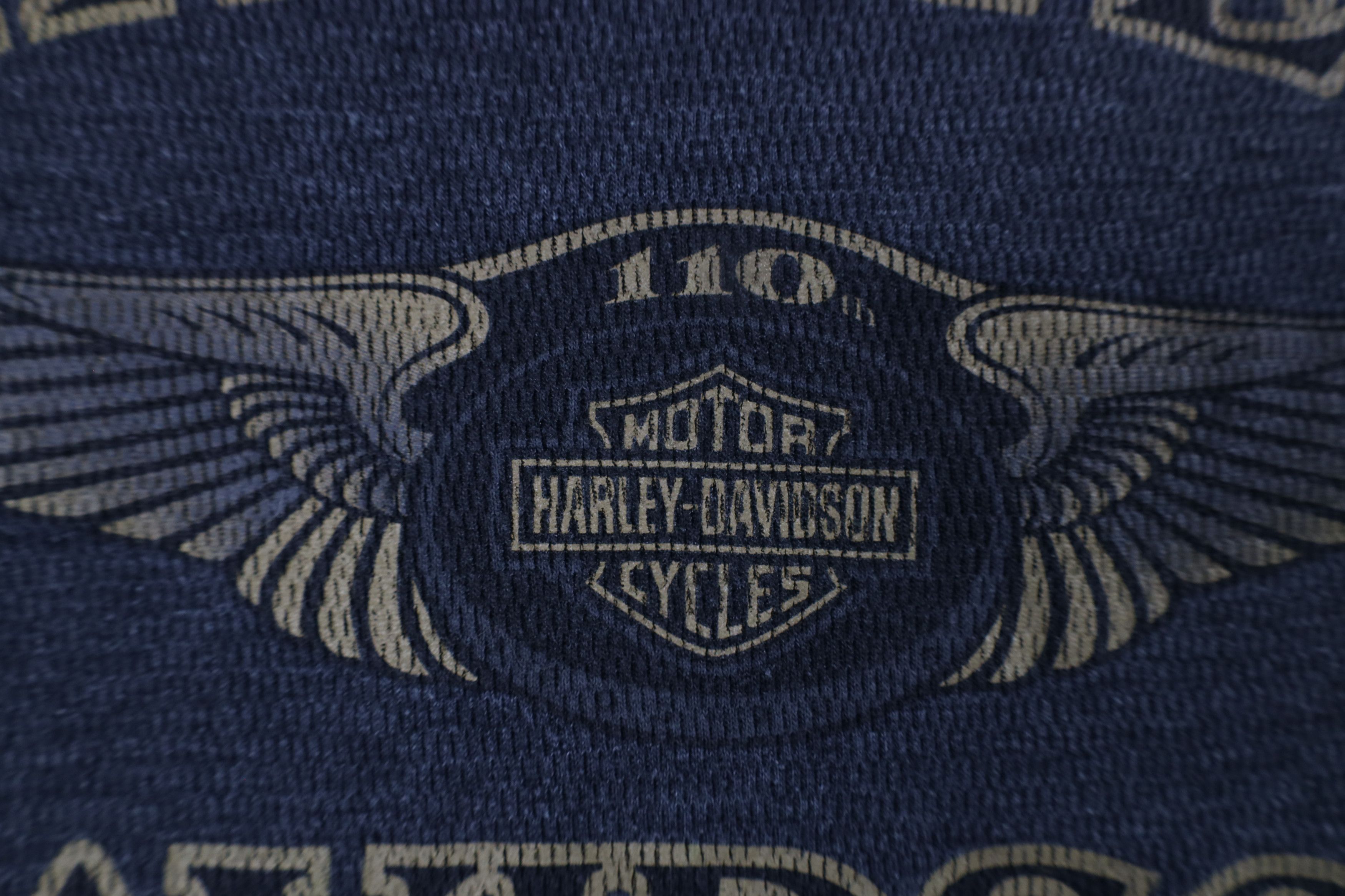 Harley Davidson Vintage Harley Davidson Waffle Knit Long Sleeve T-Shirt Gray Size US XL / EU 56 / 4 - 6 Thumbnail