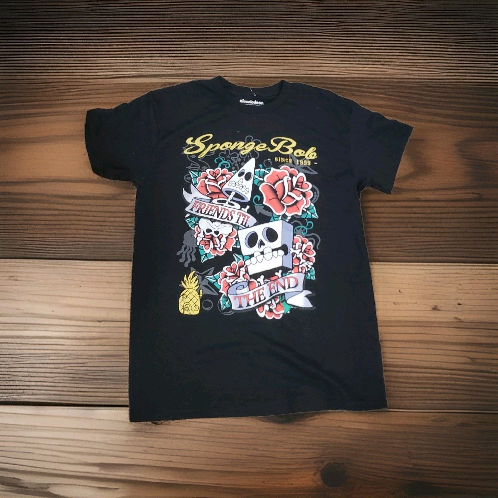 Nickelodeon SpongeBob Men's Skull T Shirt Sz Med Black See Description Size US M / EU 48-50 / 2 - 1 Thumbnail