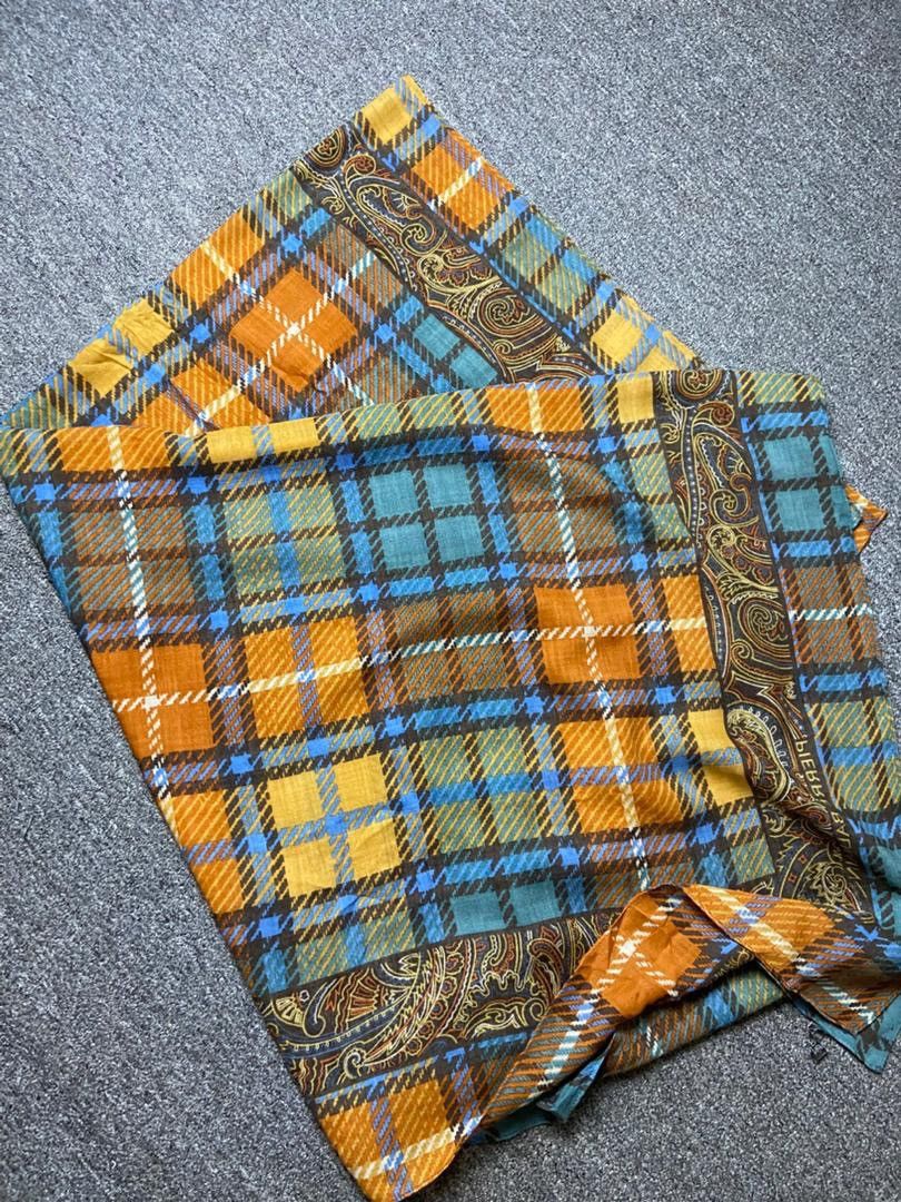 Pierre Balmain Vintage Pierre Balmain Plaid & Paisley Pattern Scarf (179) Size ONE SIZE - 7 Thumbnail
