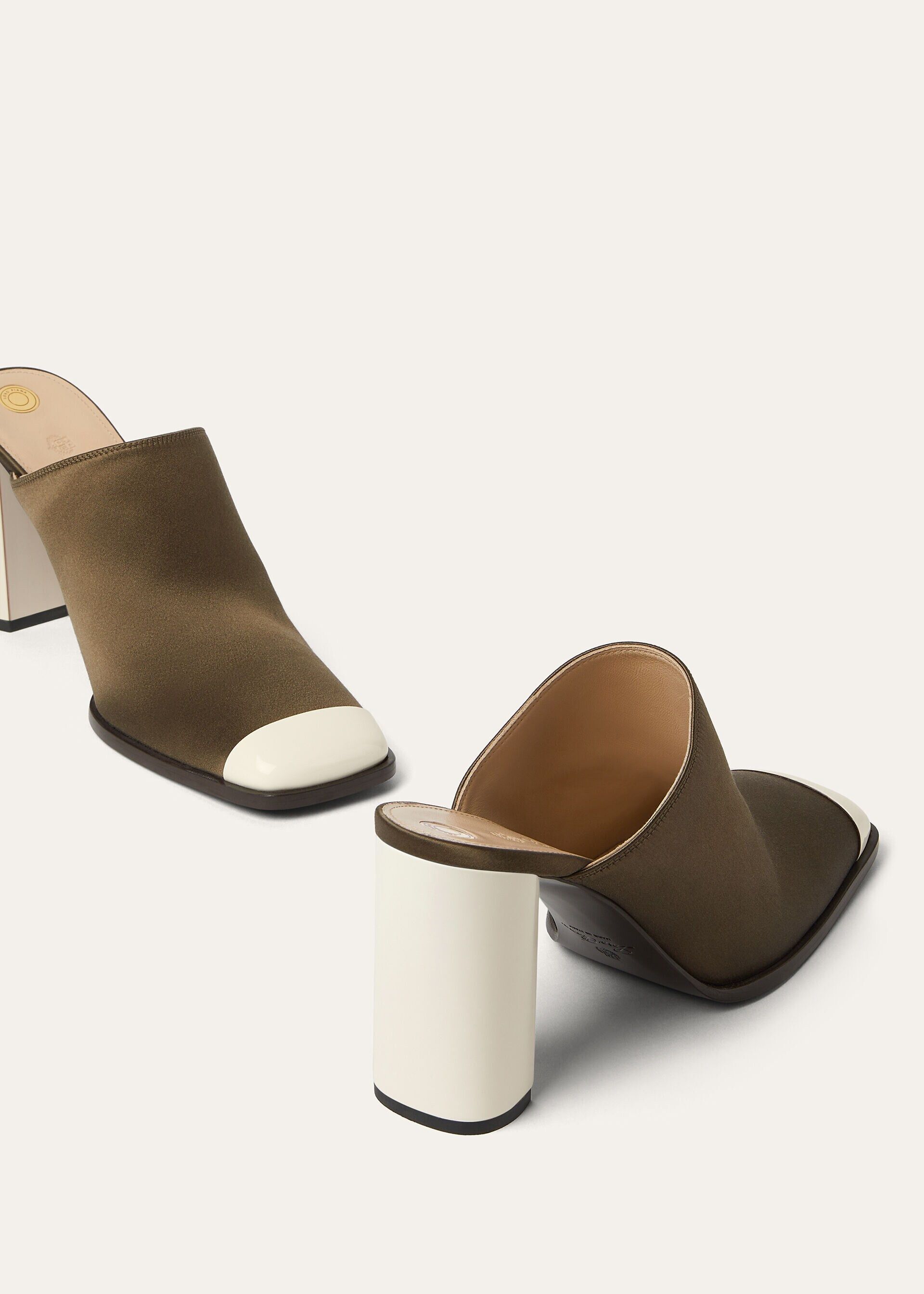 Loro Piana os11x0326 FAR1163 Alba Heeled Mules in Olive Shadow Size US 9 / IT 39 - 7 Thumbnail