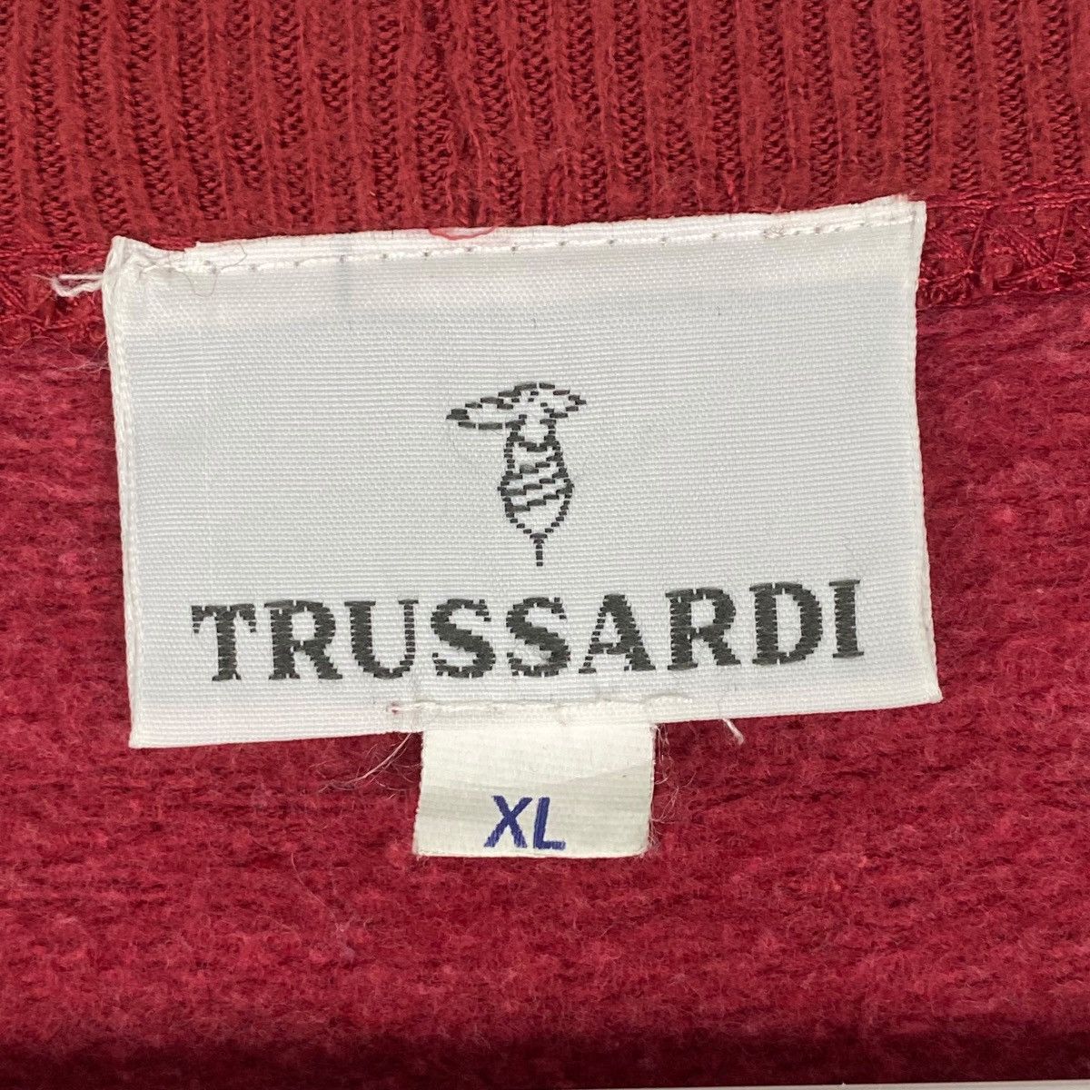 Vintage Vintage 90s Trussardi Sweatshirt Crewneck Made In Italy Red Size US XL / EU 56 / 4 - 5 Thumbnail