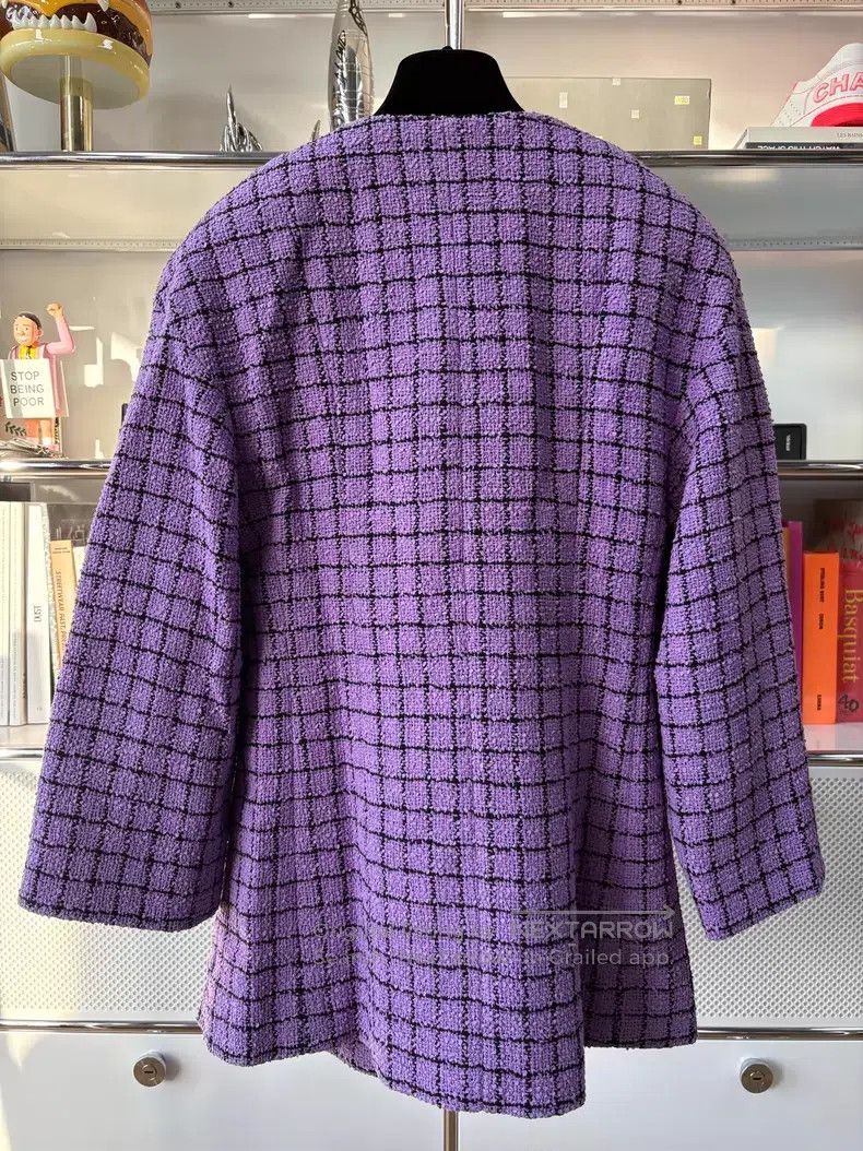 Chanel Chanel Purple plaid double C leather chain diamond buckle Size XS / US 0-2 / IT 36-38 - 2 Thumbnail