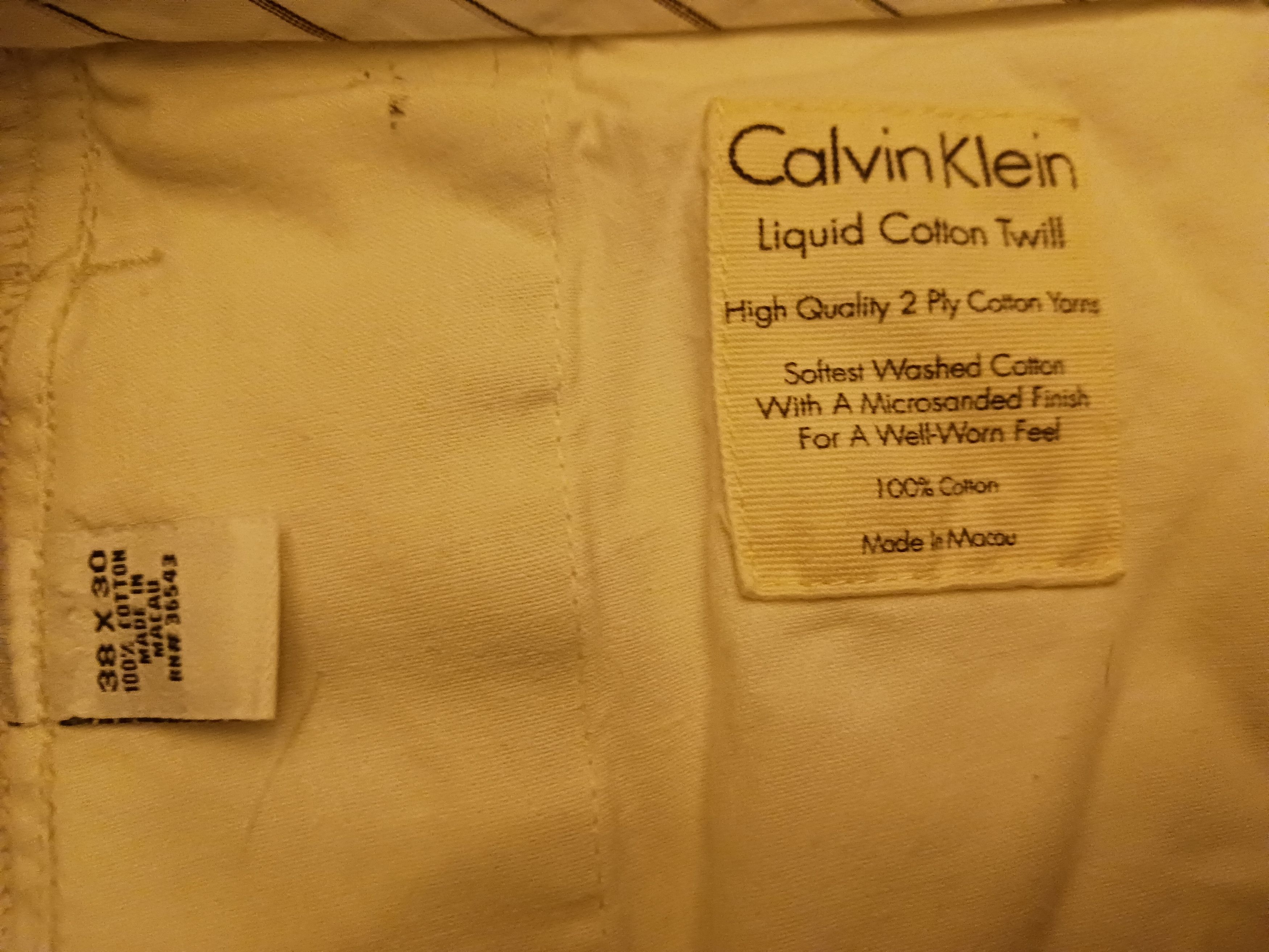 Calvin Klein Vintage 80's 100% Cotton Tan Chino Pants Size US 38 / EU 54 - 3 Thumbnail