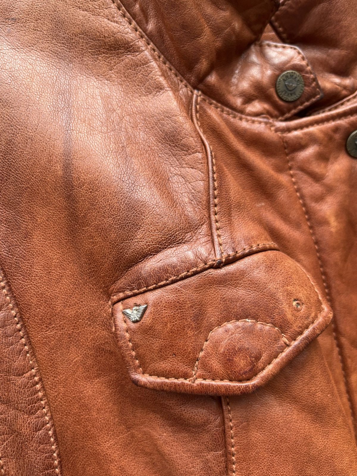 Armani Vintage Armani Jeans Archive leather bomber jacket aviator Size M / US 6-8 / IT 42-44 - 3 Thumbnail
