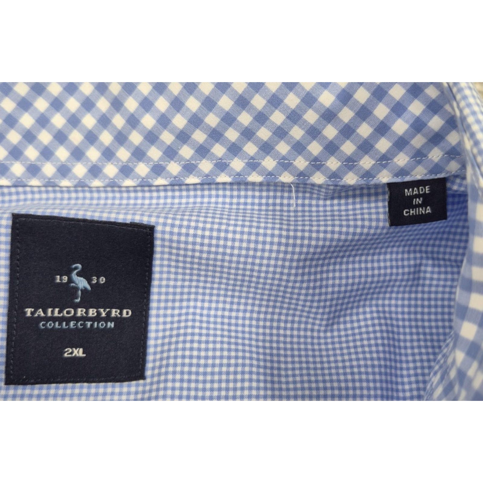 Tailorbyrd TAILORBYRD Shirt Mens 2XL Blue Check Long Sleeve Button Front Cotton Casual Size US XXL / EU 58 / 5 - 6 Thumbnail
