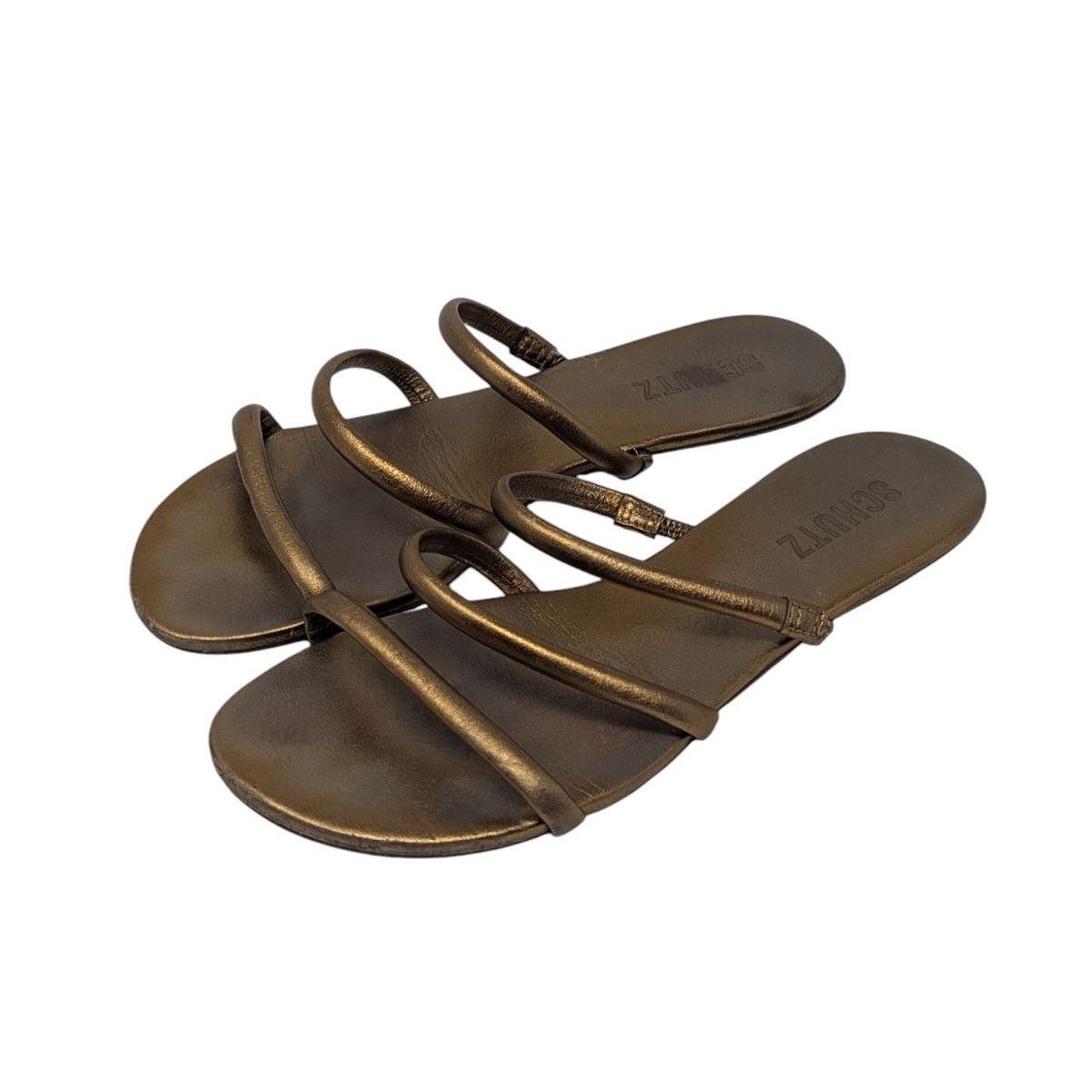 SCHUTZ Schutz Flat Gladiator Slip On Sandal Gold Size 6.5 Size US 6.5 / IT 36.5 - 4 Thumbnail