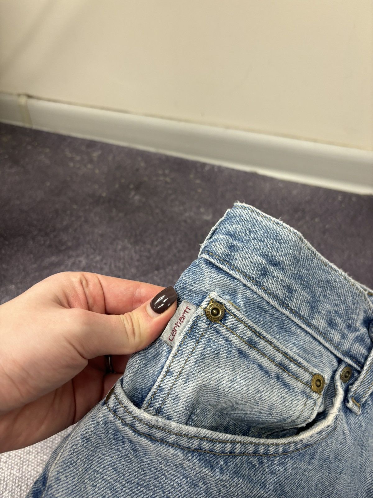 Carhartt Vintage Carhartt Relaxed Fit Faded Light Blue Denim Jeans Size US 36 / EU 52 - 15 Thumbnail